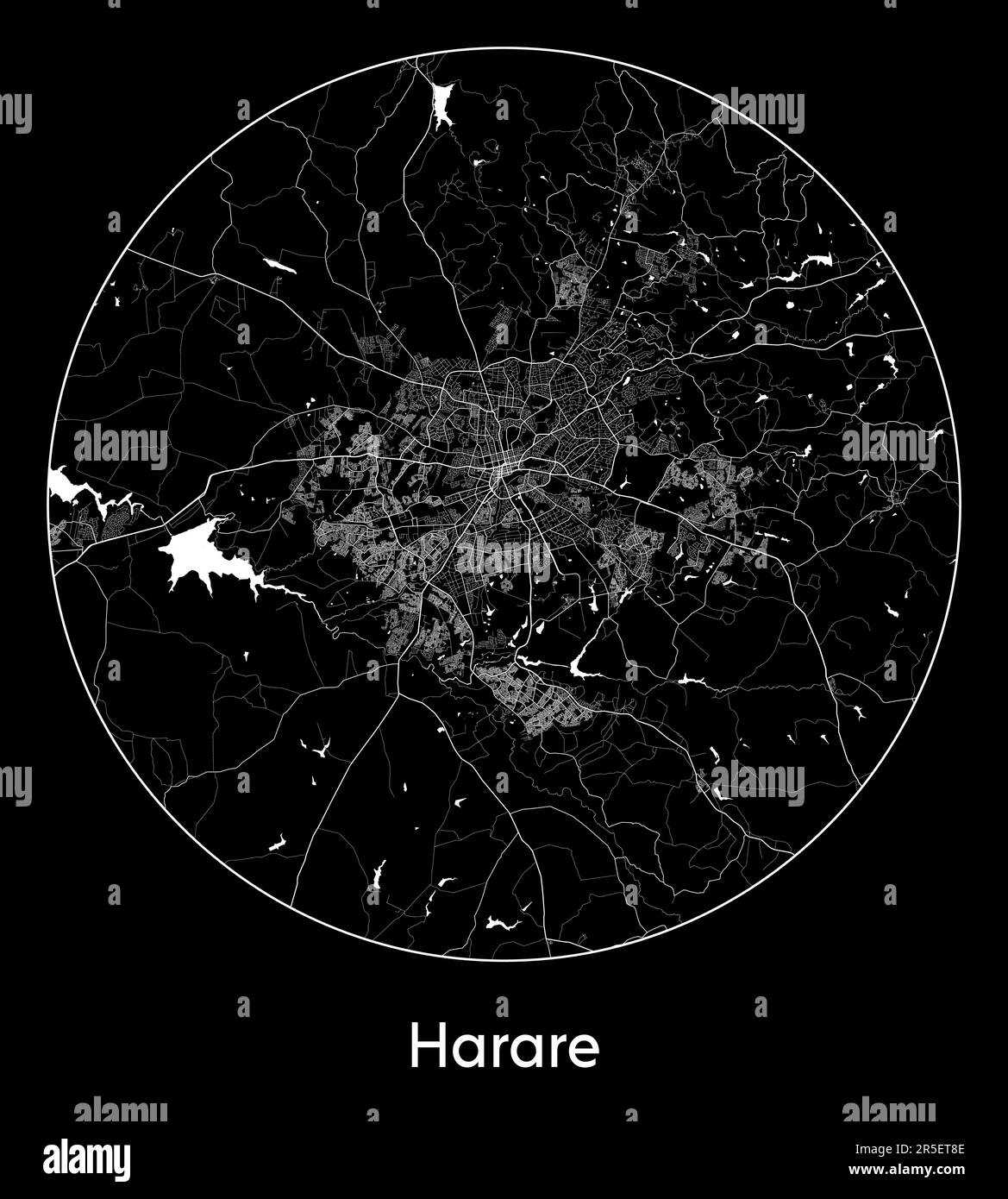 City Map Harare Zimbabwe Africa vector illustration Stock Vector