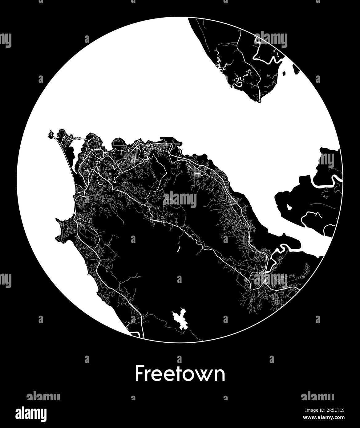 City Map Freetown Sierra Leone Africa vector illustration Stock Vector