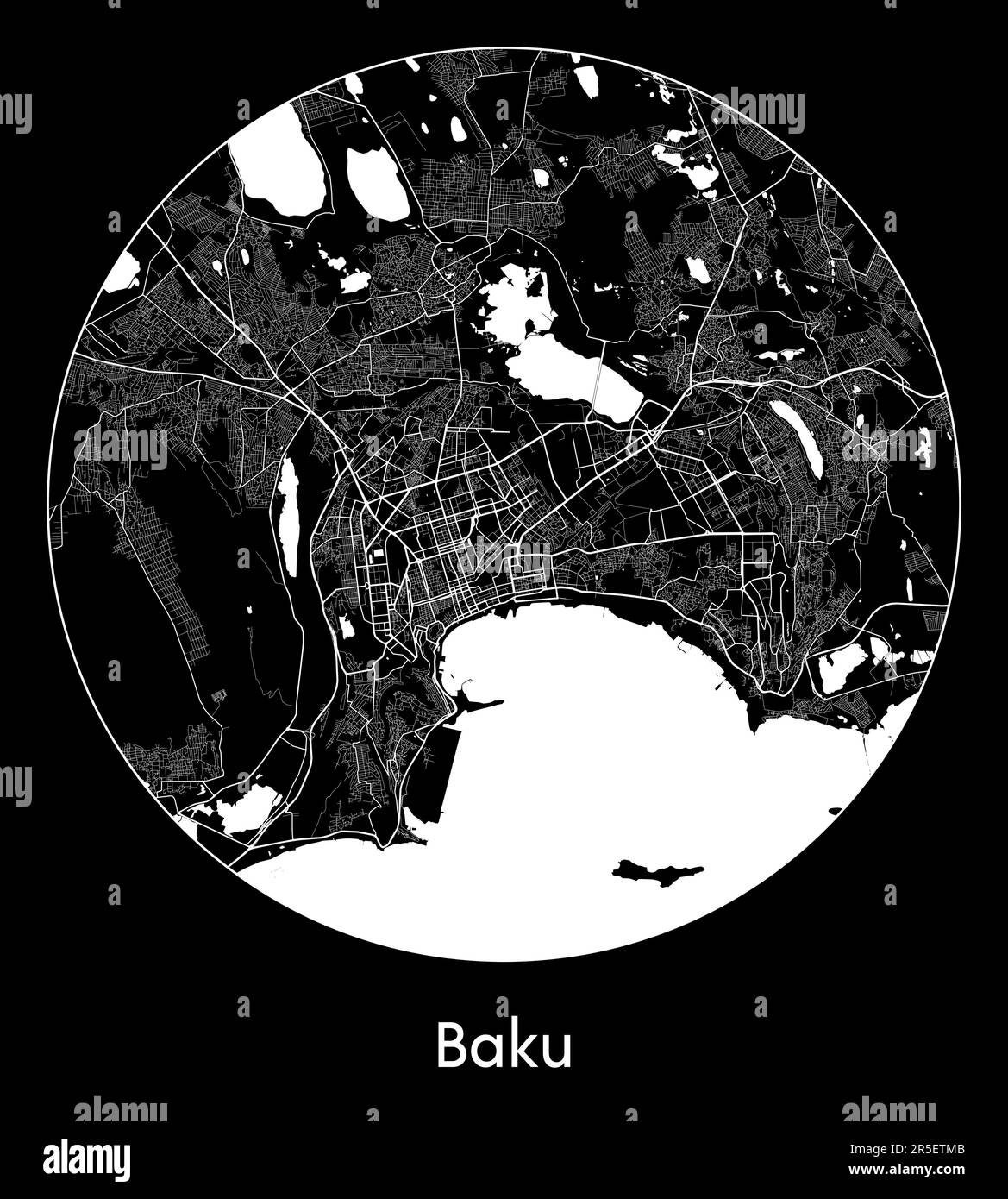 City Map Baku Azerbaijan Asia vector illustration Stock Vector