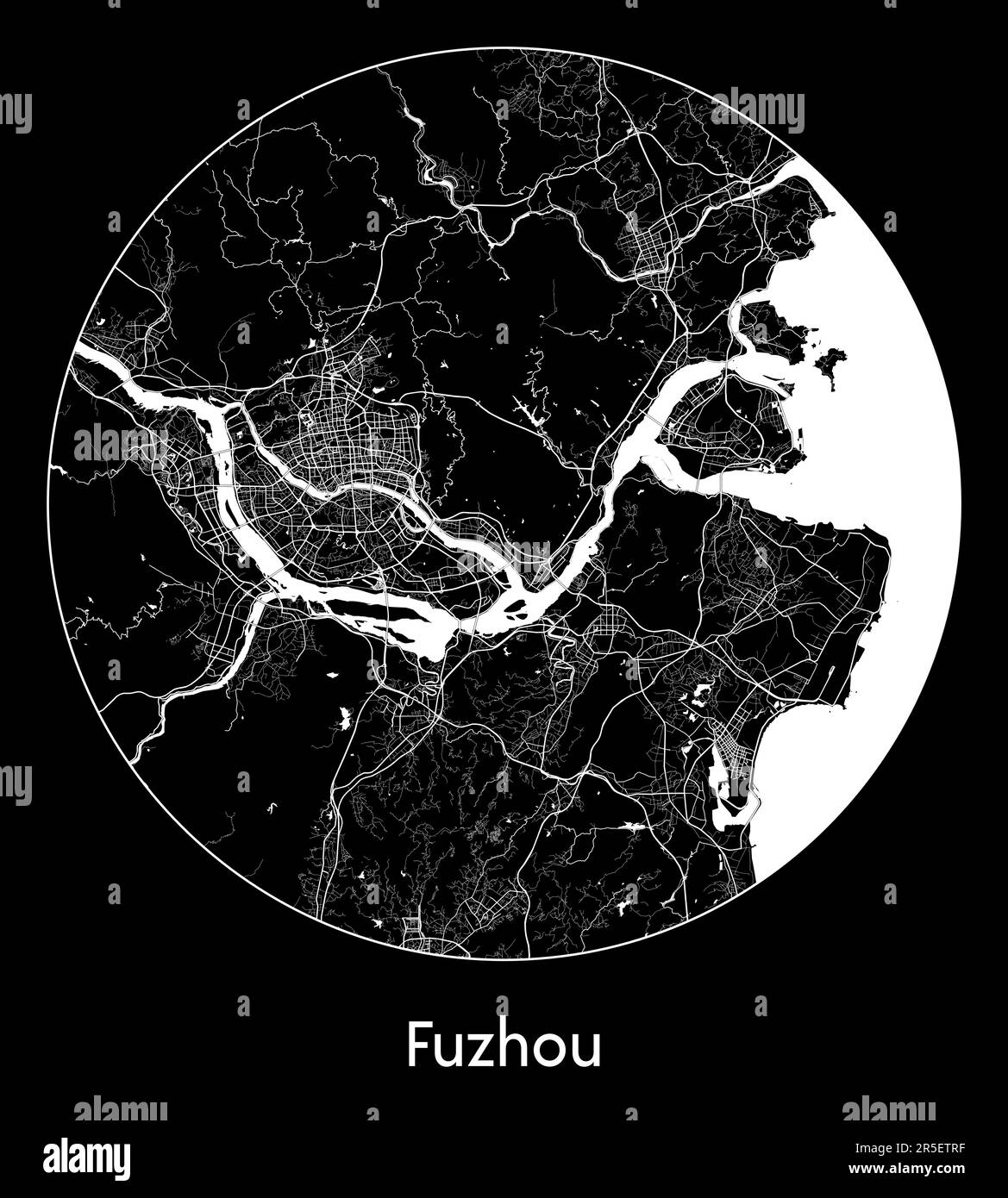 City Map Fuzhou China Asia vector illustration Stock Vector