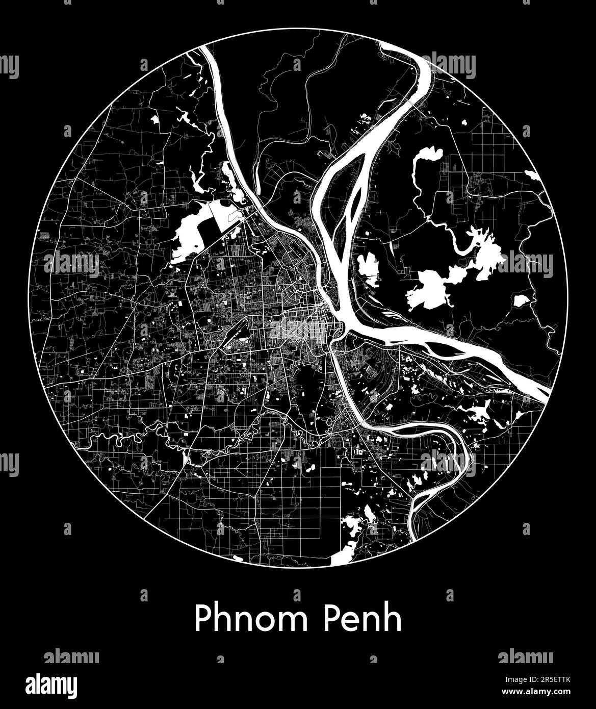 City Map Phnom Penh Cambodia Asia Vector Illustration Stock Vector City Map Phnom Penh Cambodia Asia Vector Illustration 2R5ETTK 