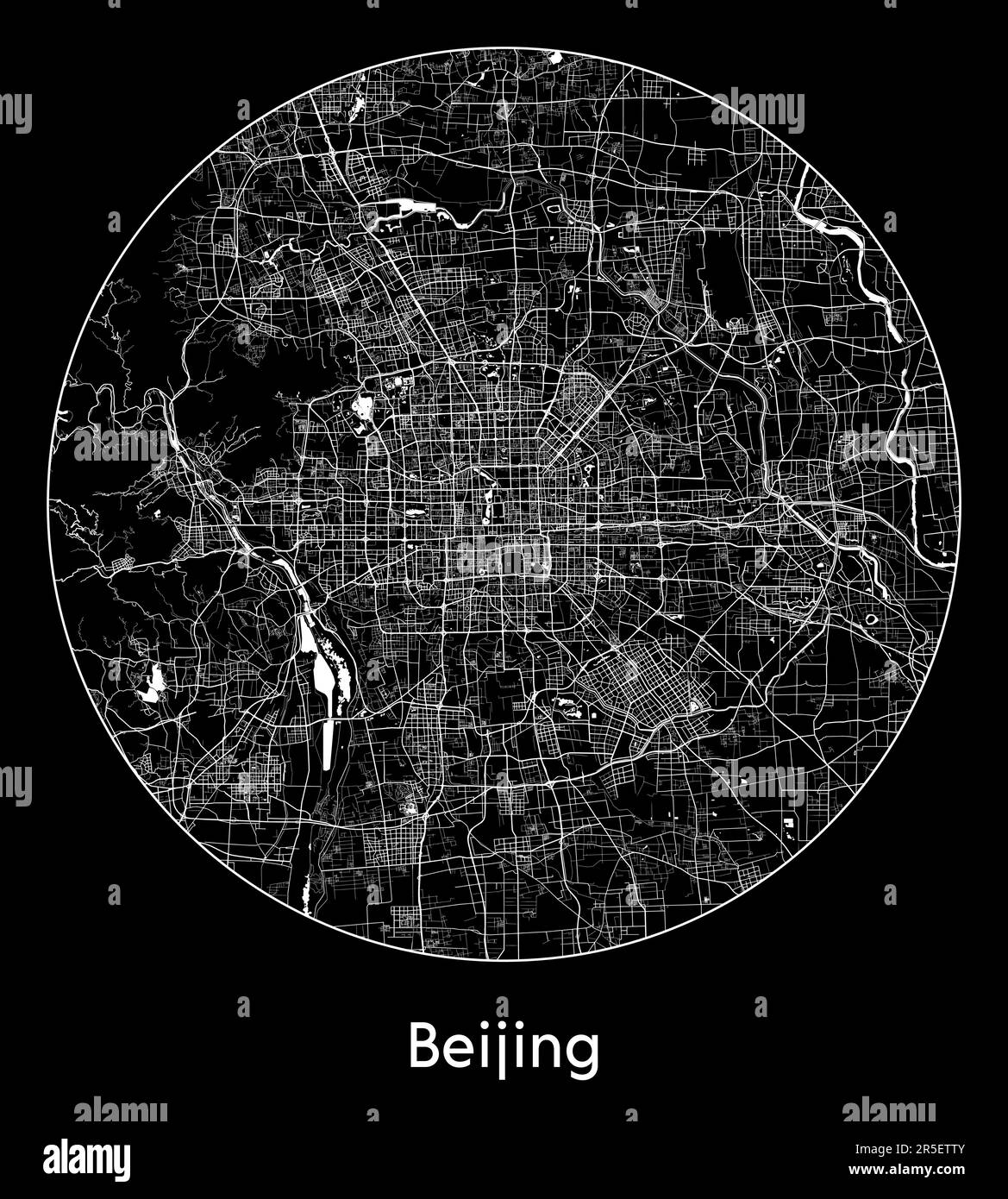 City Map Beijing China Asia vector illustration Stock Vector Image