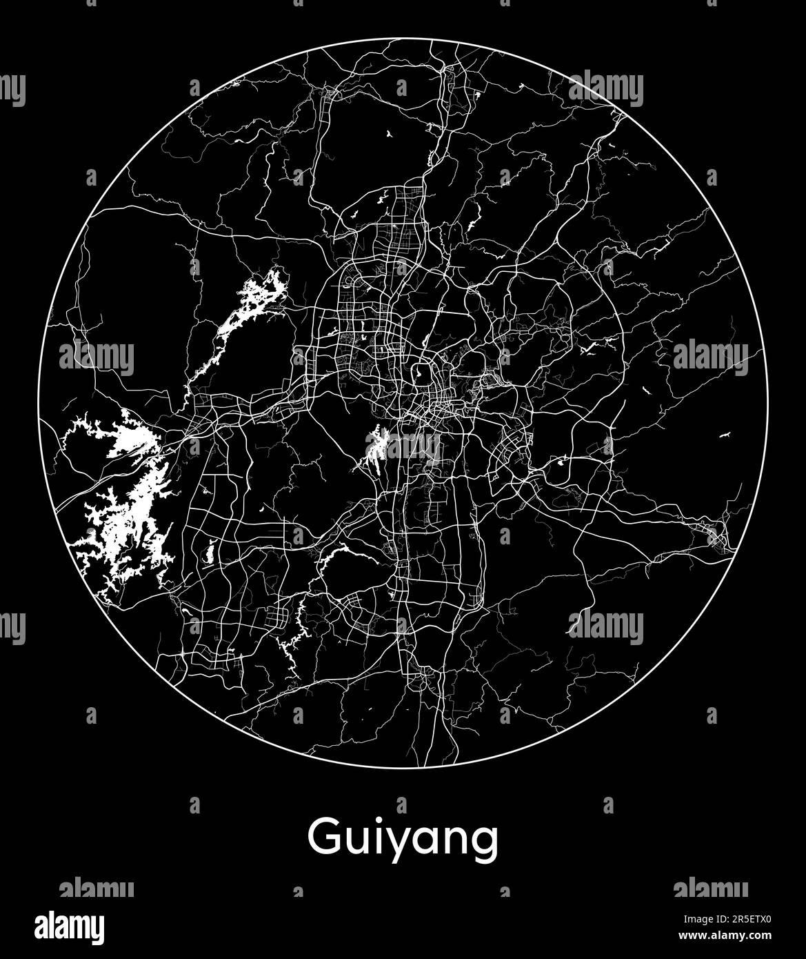 City Map Guiyang China Asia Vector Illustration Stock Vector Image 