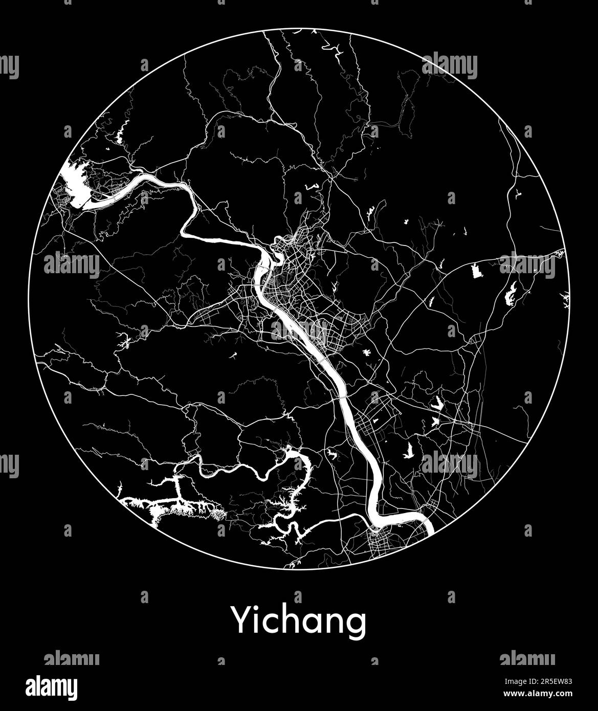 City Map Yichang China Asia vector illustration Stock Vector Image ...