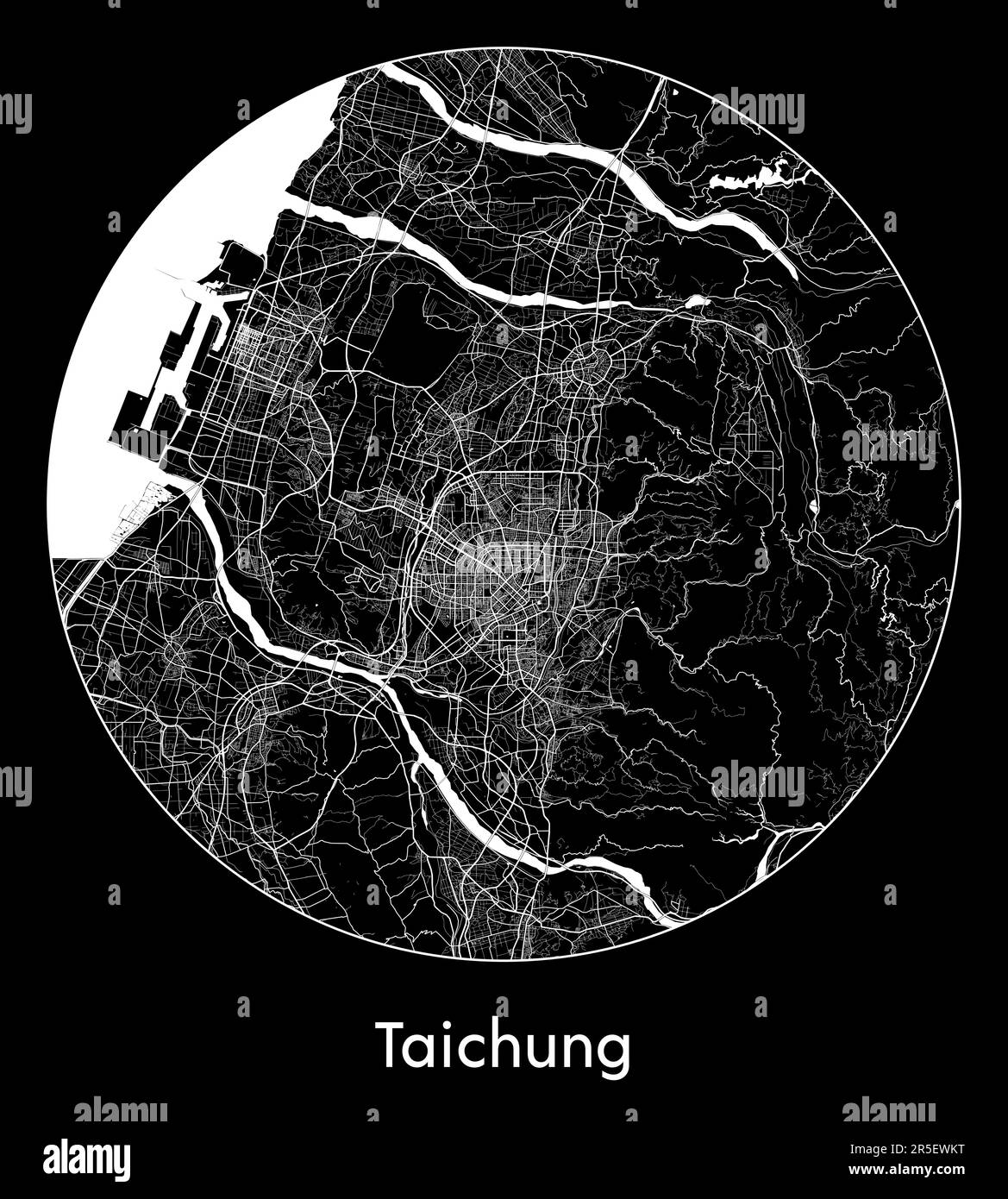 City Map Taichung China Asia vector illustration Stock Vector
