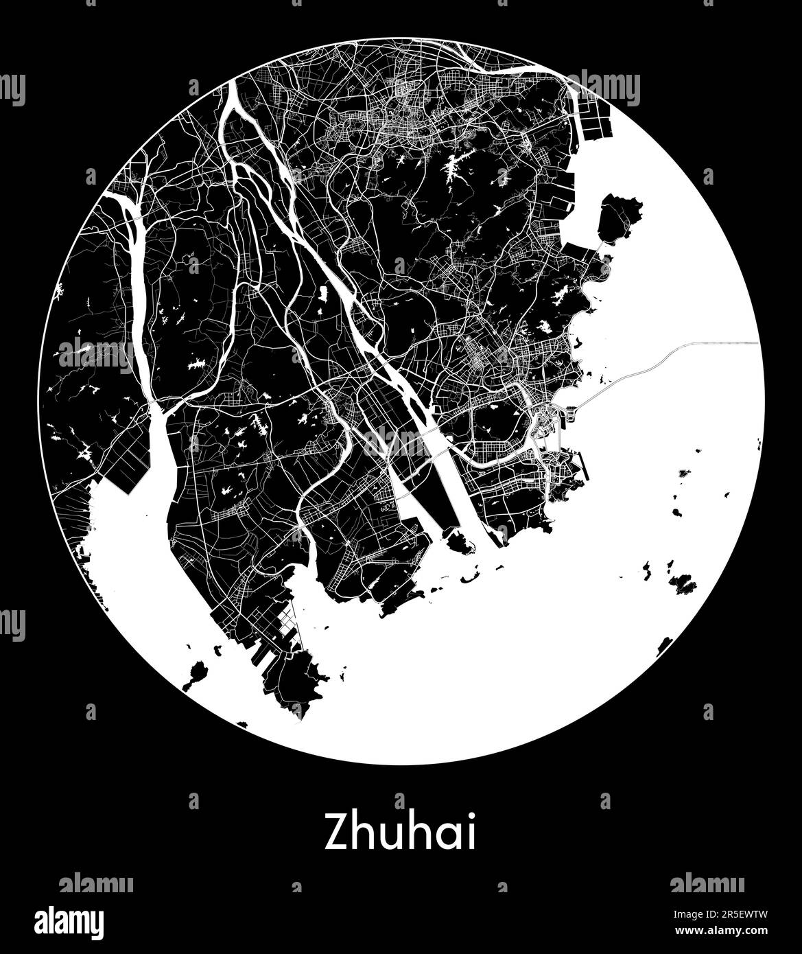 City Map Zhuhai China Asia vector illustration Stock Vector Image & Art