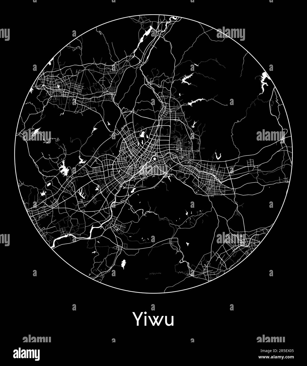 City Map Yiwu China Asia vector illustration Stock Vector Image & Art