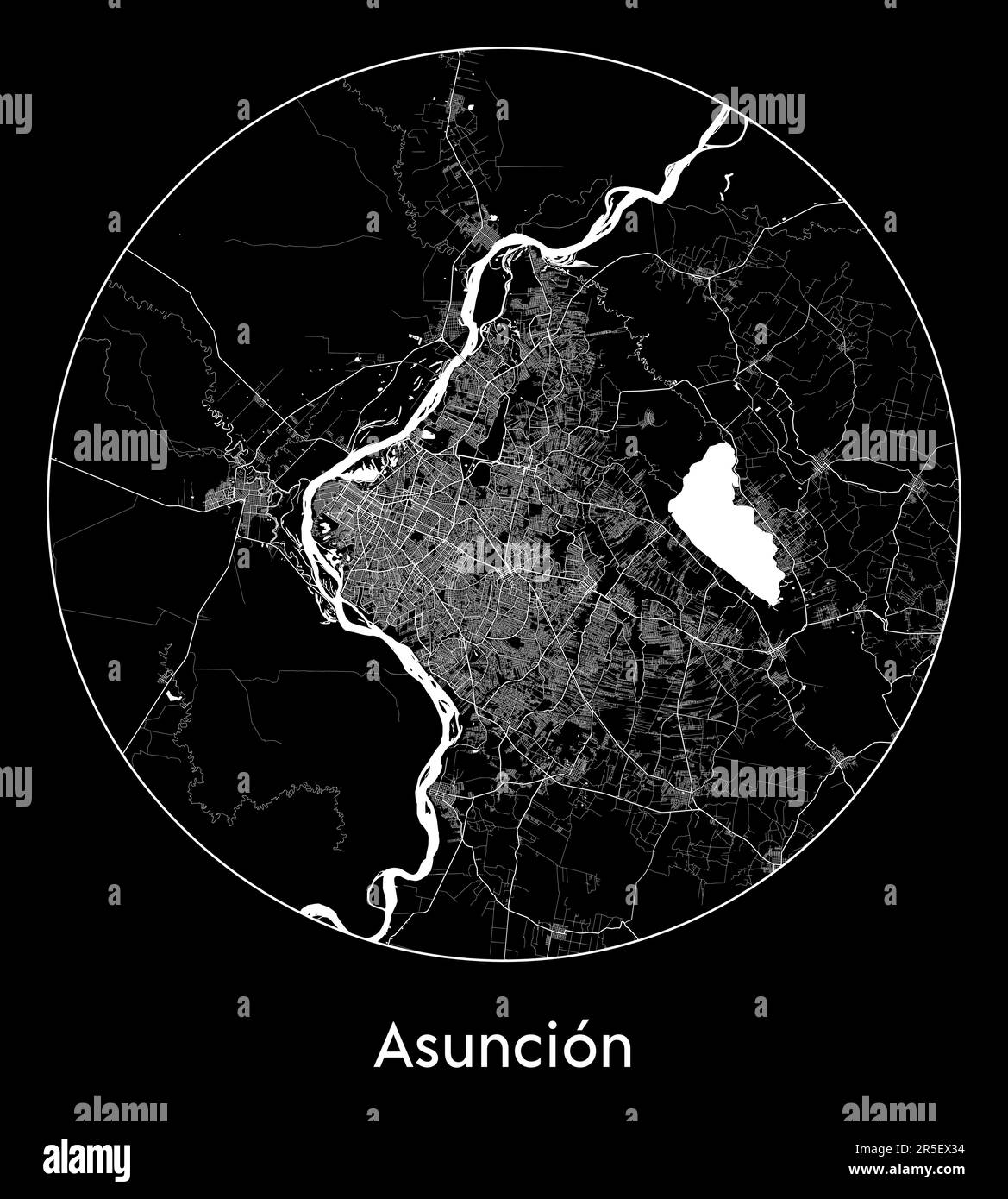City Map Asuncion Paraguay South - City Map Asuncion Paraguay South America Vector Illustration 2R5EX34