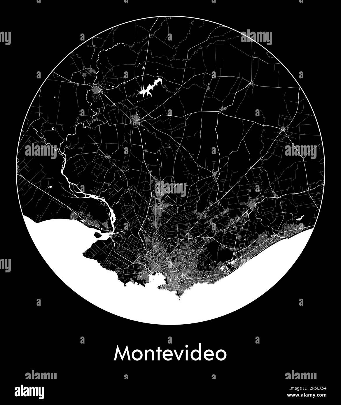 City Map Montevideo Uruguay South America vector illustration Stock Vector