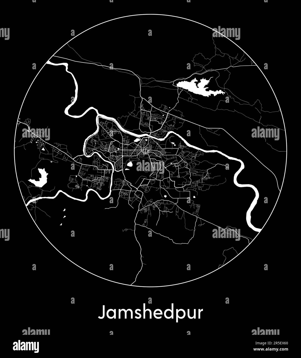 City Map Jamshedpur India Asia vector illustration Stock Vector