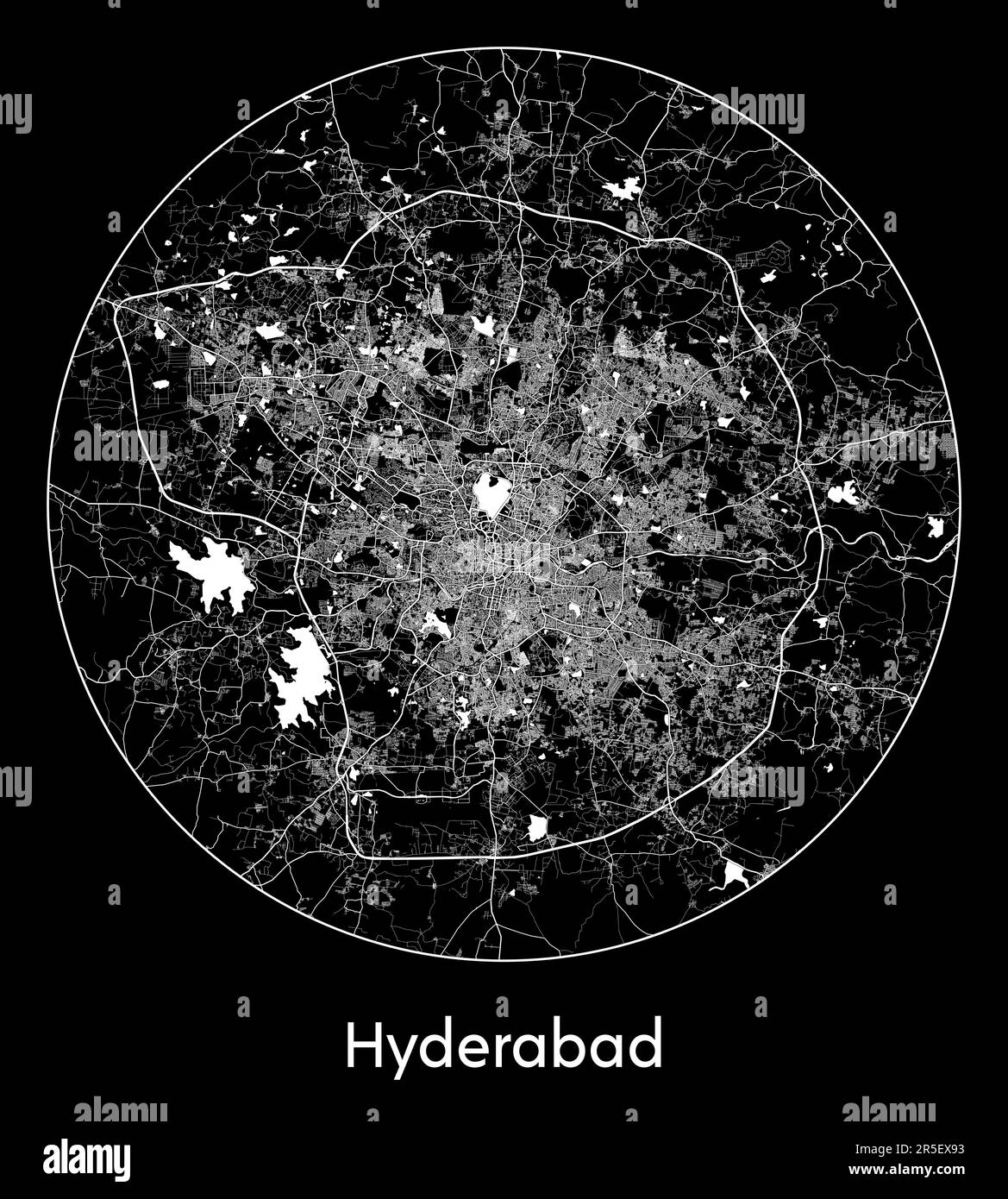 City Map Hyderabad India Asia vector illustration Stock Vector Image ...