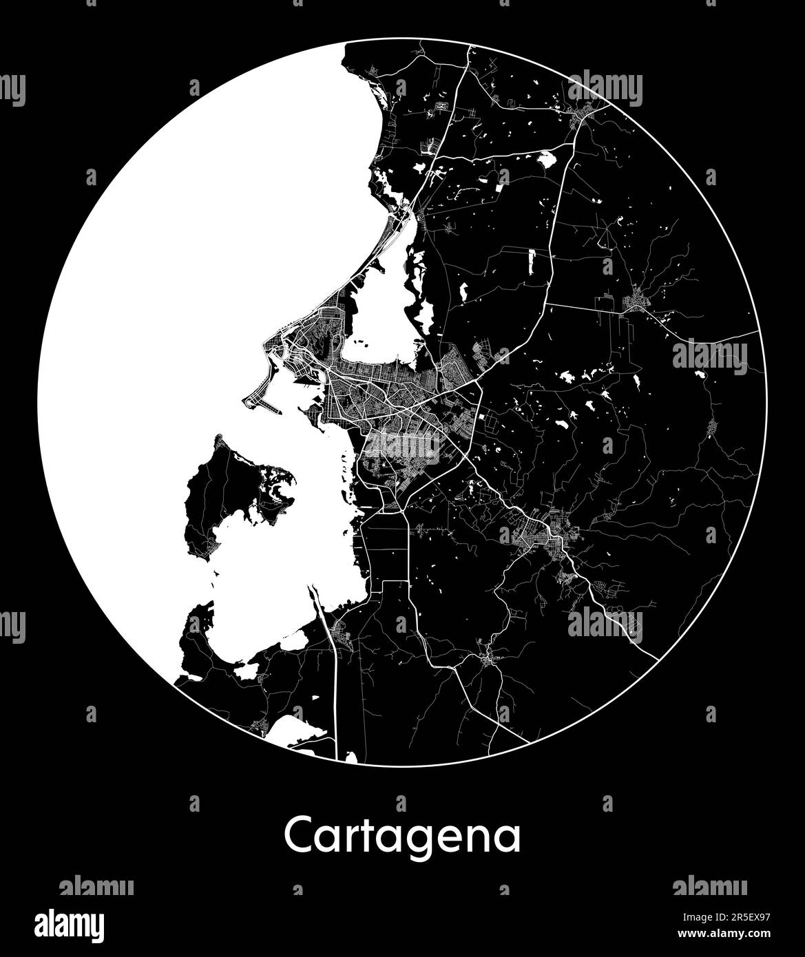 City Map Cartagena Colombia South America vector illustration Stock Vector