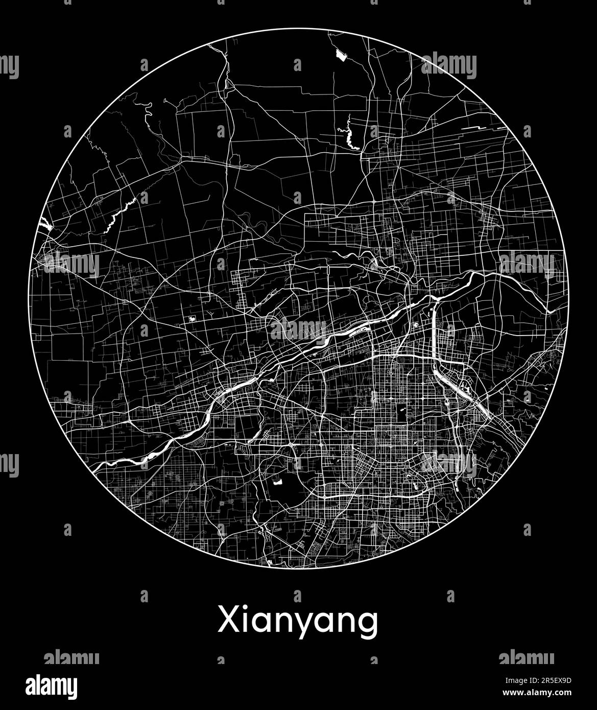 City Map Xianyang China Asia vector illustration Stock Vector Image ...