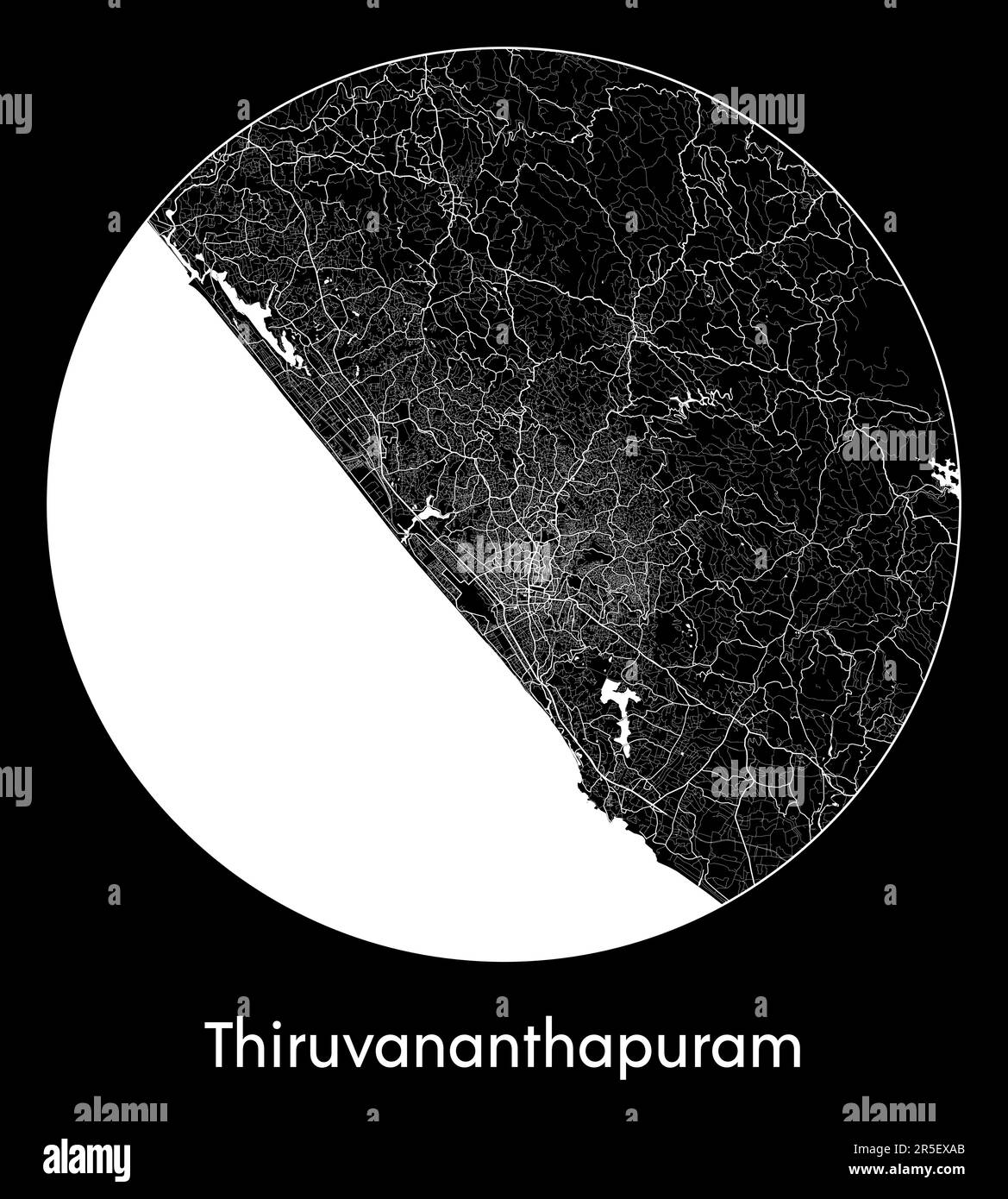 City Map Thiruvananthapuram India Asia vector illustration Stock Vector
