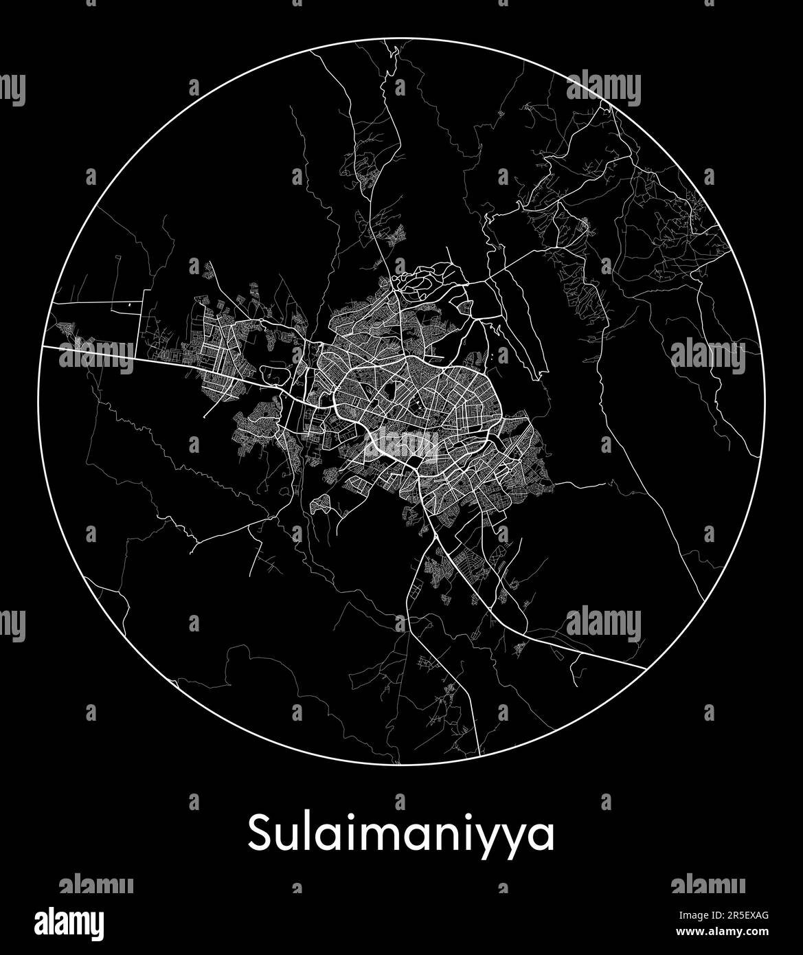 City Map Sulaimaniyya Iraq Asia vector illustration Stock Vector Image