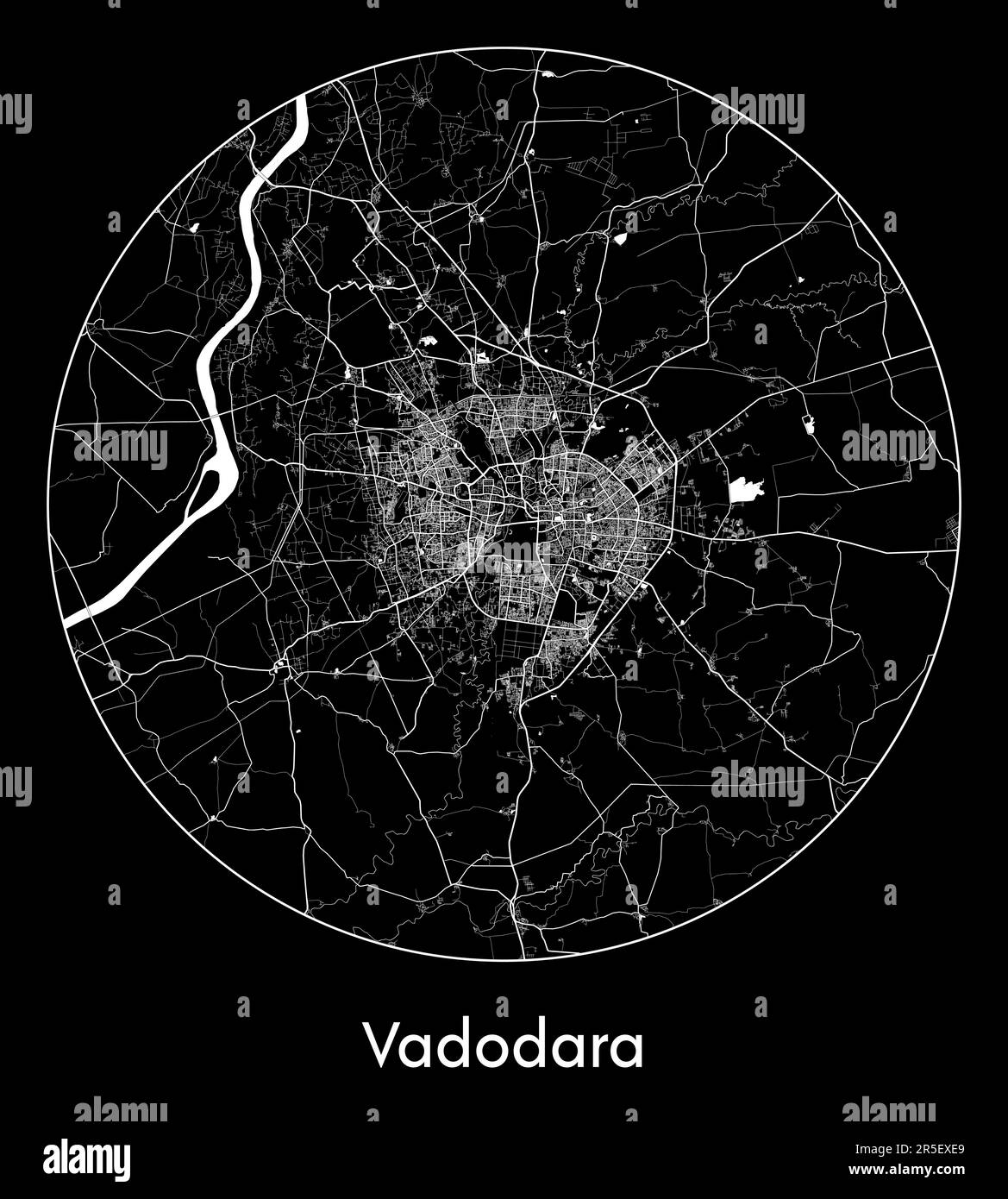 City Map Vadodara India Asia vector illustration Stock Vector Image & Art Alamy