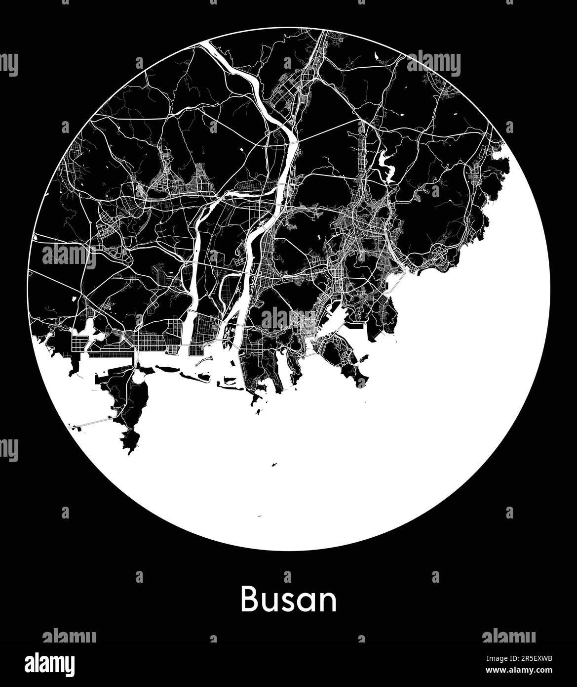 City Map Busan South Korea Asia Vector Illustration Stock Vector Image