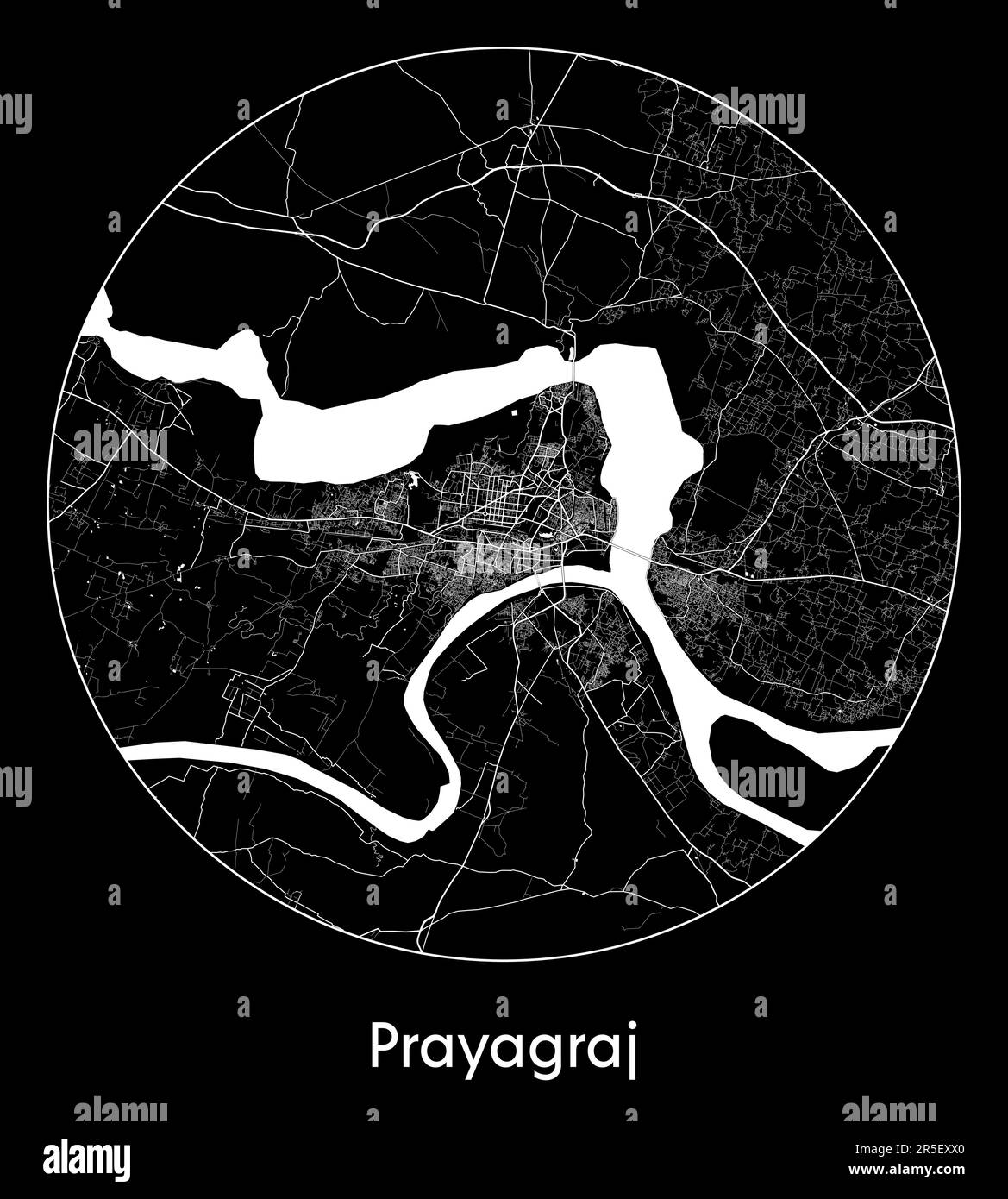 City Map Prayagraj India Asia vector illustration Stock Vector Image