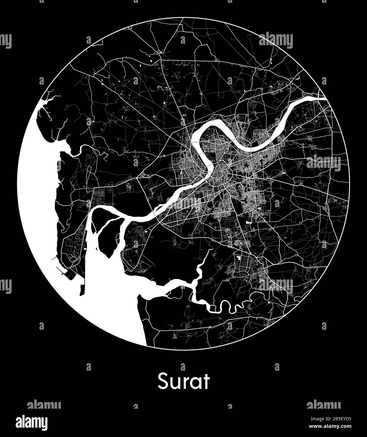 City Map Surat India Asia vector illustration Stock Vector