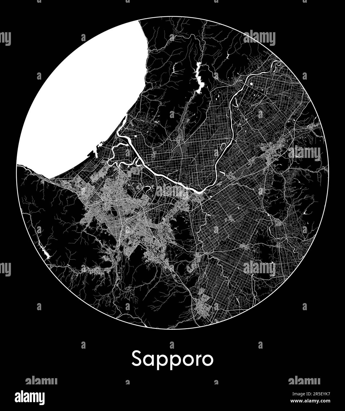 City Map Sapporo Japan Asia vector illustration Stock Vector Image 
