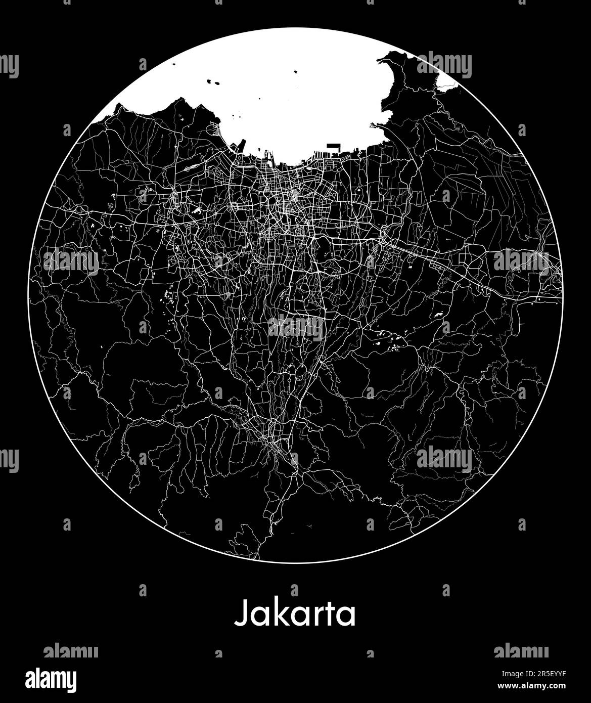 City Map Jakarta Indonesia Asia vector illustration Stock Vector