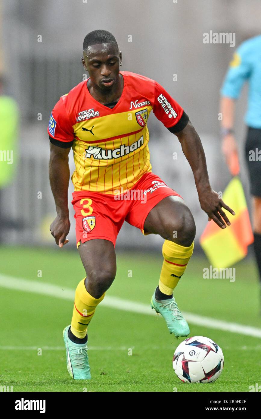 President Joseph Oughourlian of RC Lens pictured celebrating with his  players of RC Lens after winning a soccer game between t Racing Club de Lens  and AC Ajaccio, on the 37th matchday