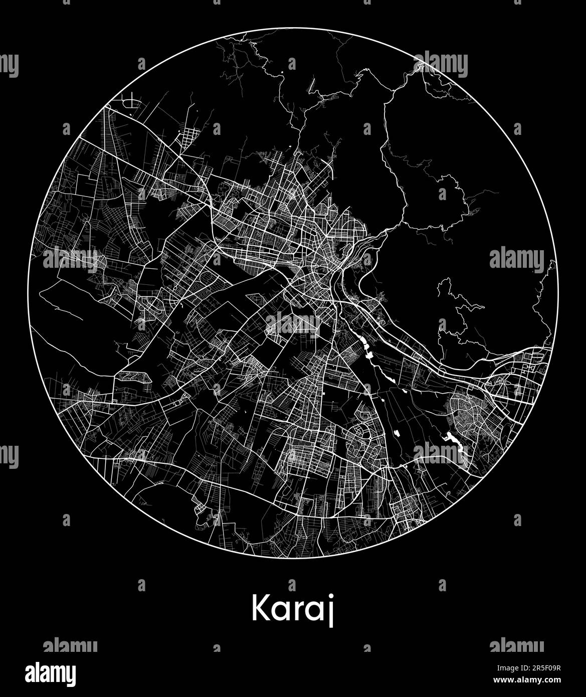 City Map Karaj Iran Asia vector illustration Stock Vector