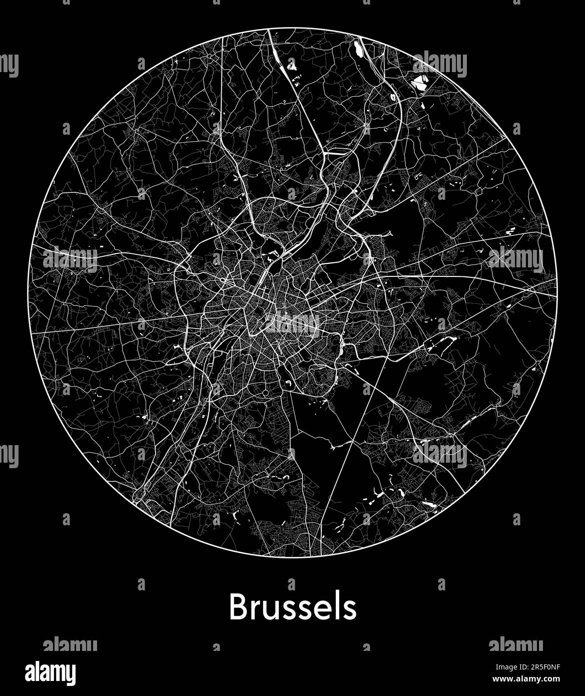 City Map Brussels Belgium Europe vector illustration Stock Vector