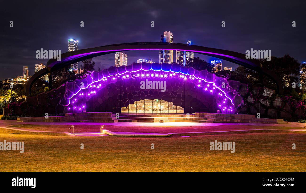 Surfers Paradise, Gold Coast, Australia Outdoor theatre stage at the