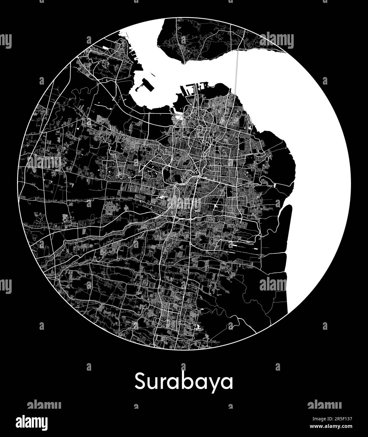 City Map Surabaya Indonesia Asia vector illustration Stock Vector Image ...