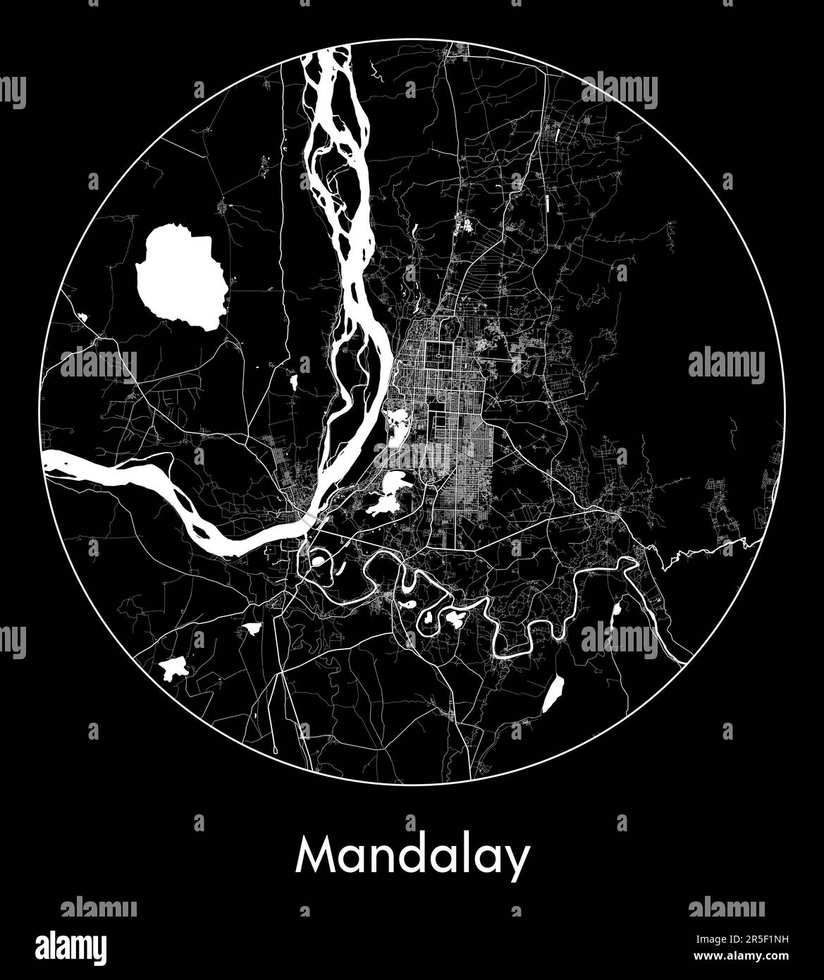 City Map Mandalay Myanmar Asia vector illustration Stock Vector