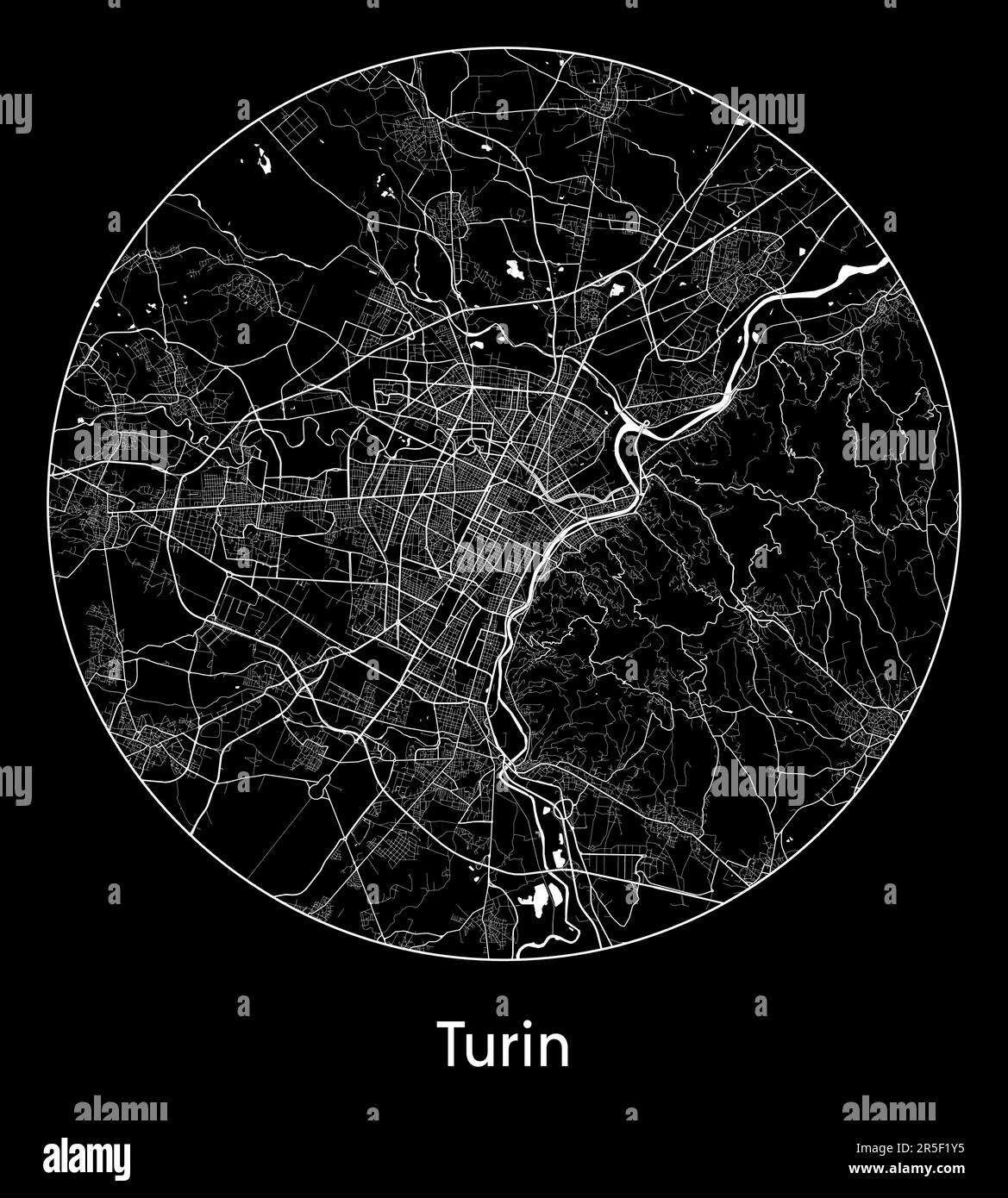 City Map Turin Italy Europe vector illustration Stock Vector