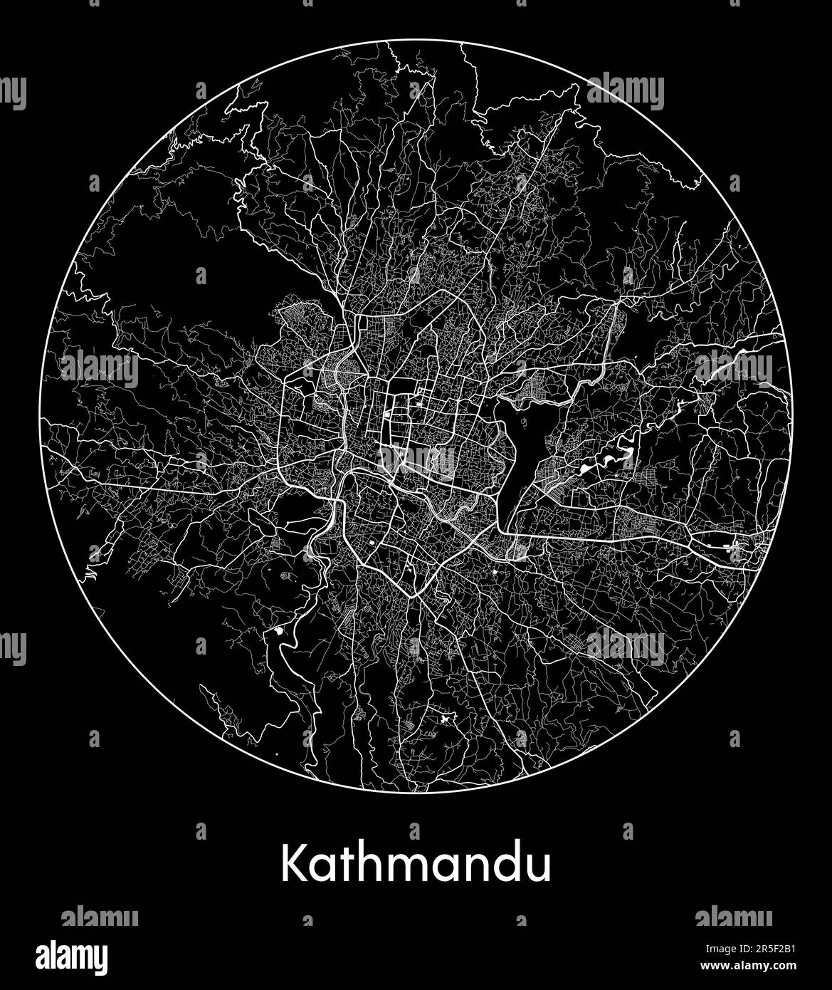 City Map Kathmandu Nepal Asia vector illustration Stock Vector