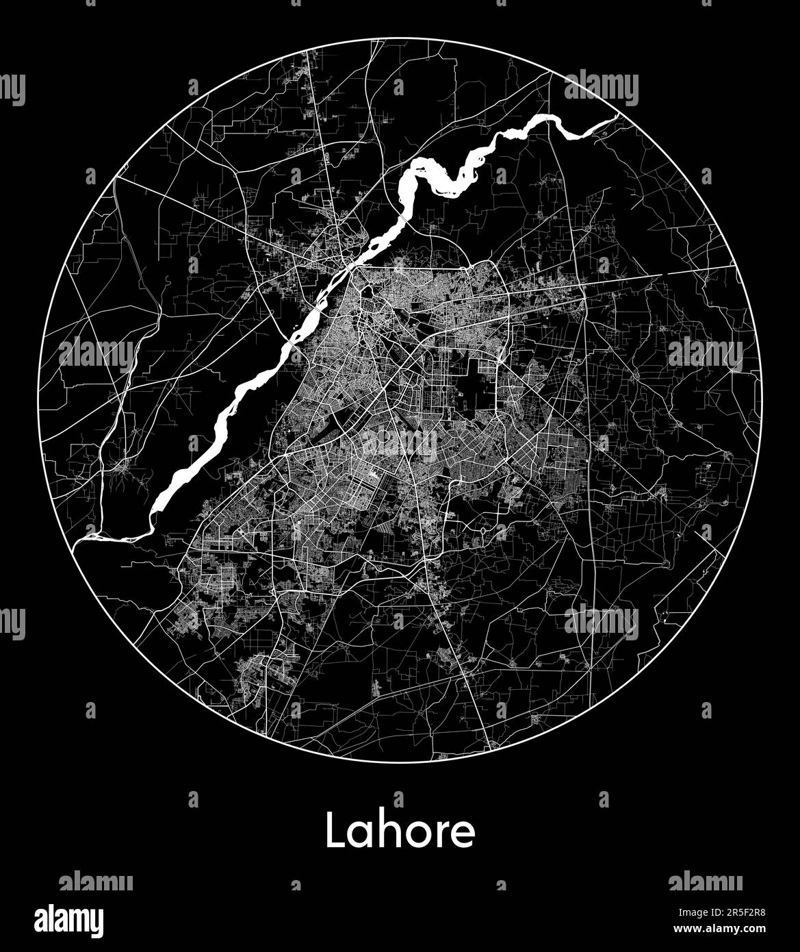 City Map Lahore Pakistan Asia vector illustration Stock Vector