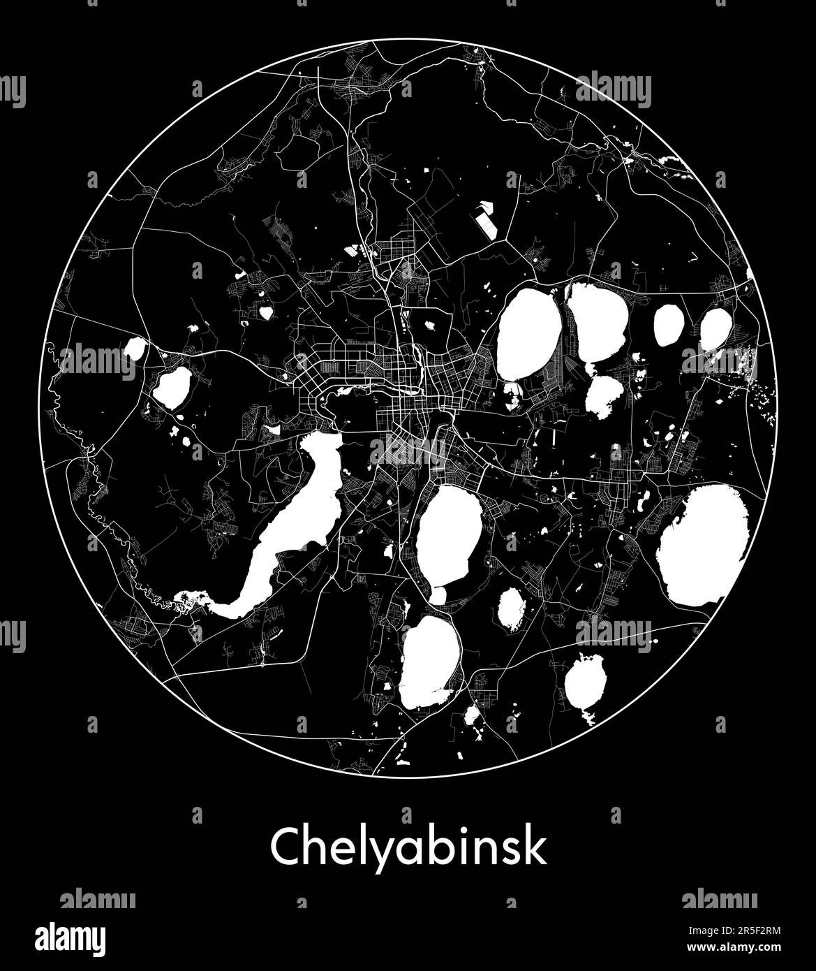 City Map Chelyabinsk Russia Asia vector illustration Stock Vector