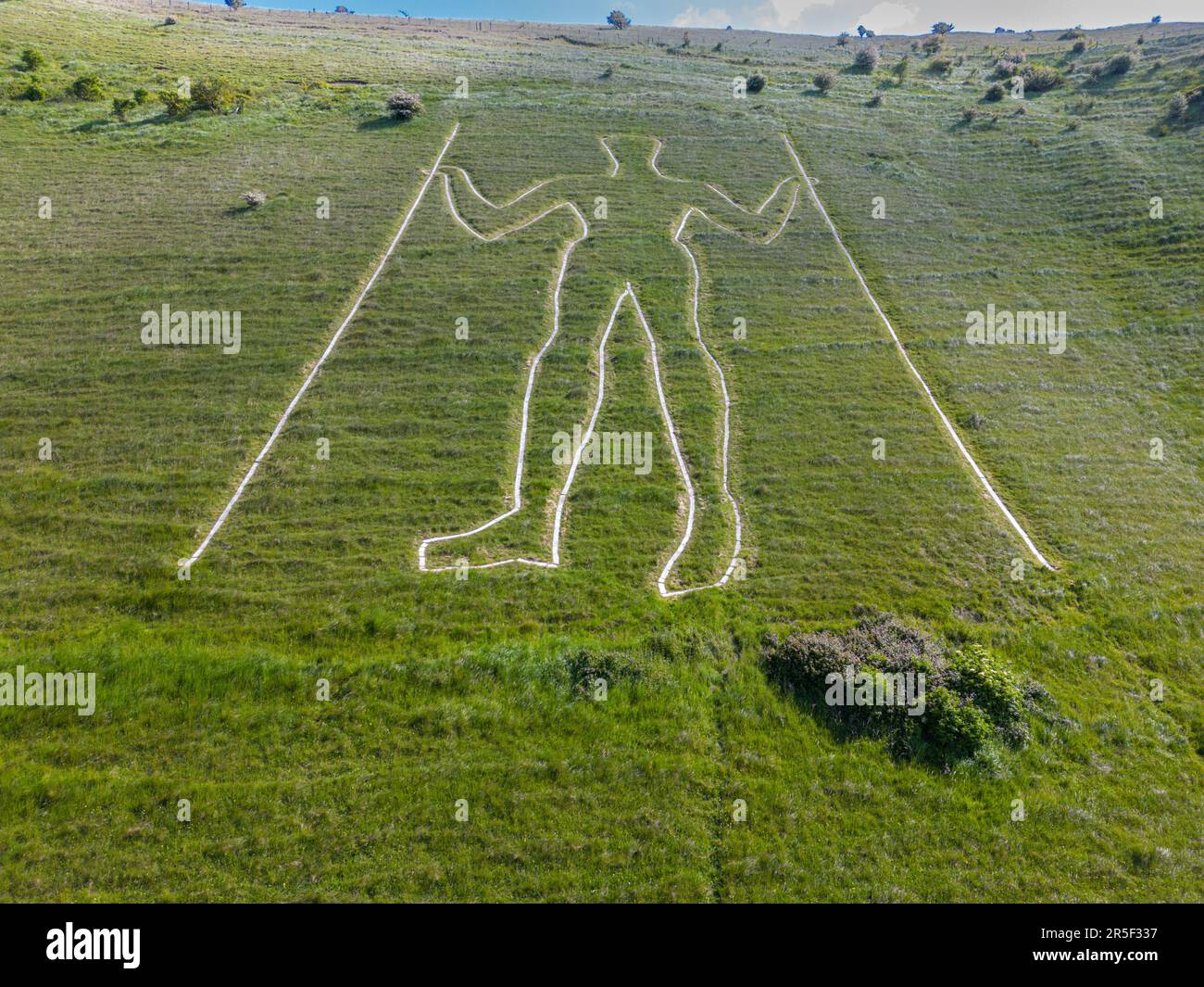 The Long Man of Wilmington, Wilmington, East Sussex Great Britain Stock