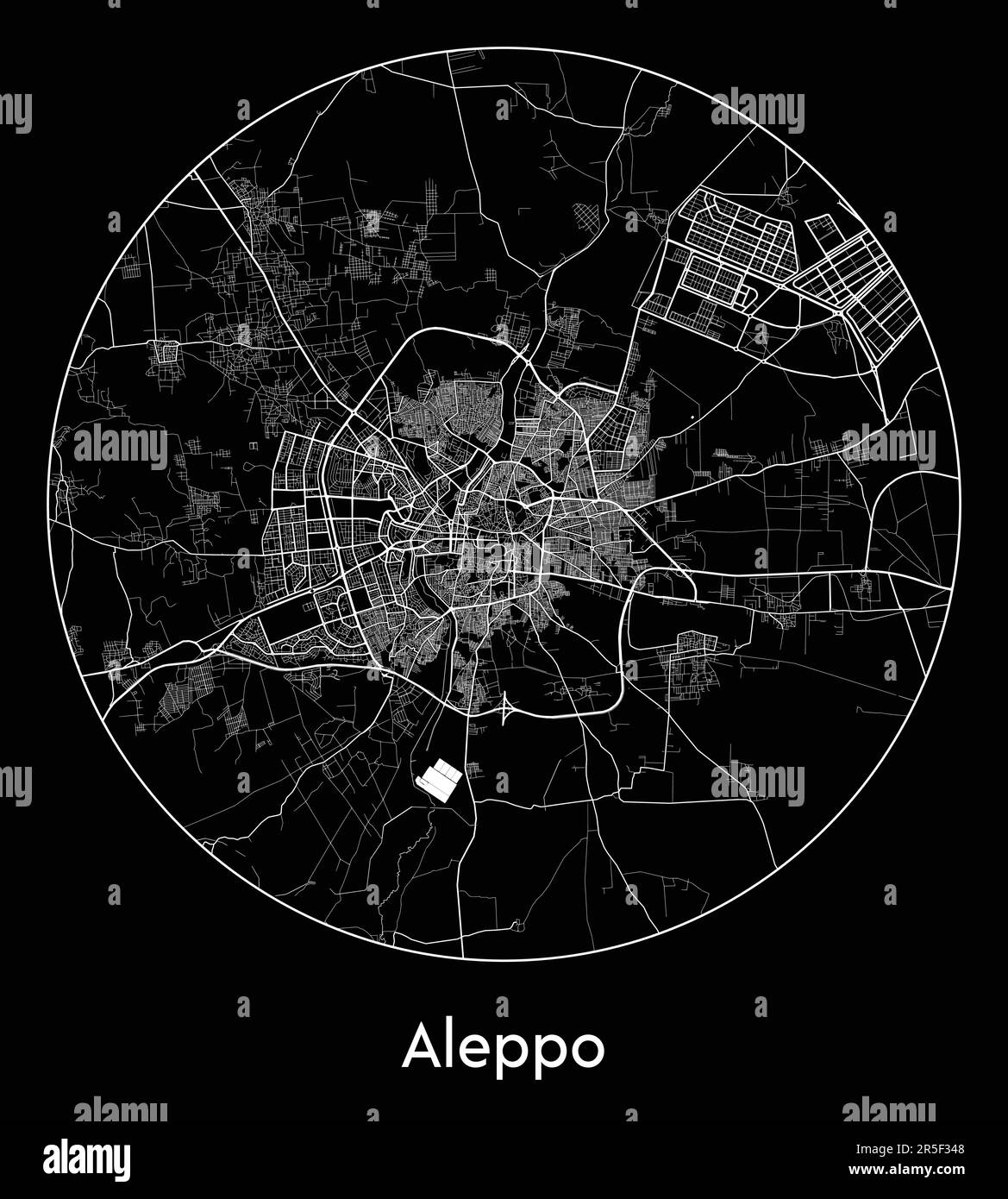 City Map Aleppo Syria Asia vector illustration Stock Vector