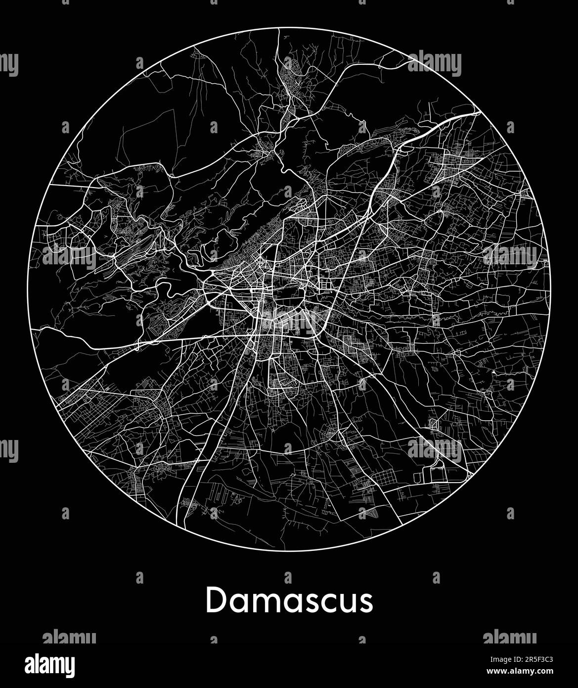 City Map Damascus Syria Asia vector illustration Stock Vector