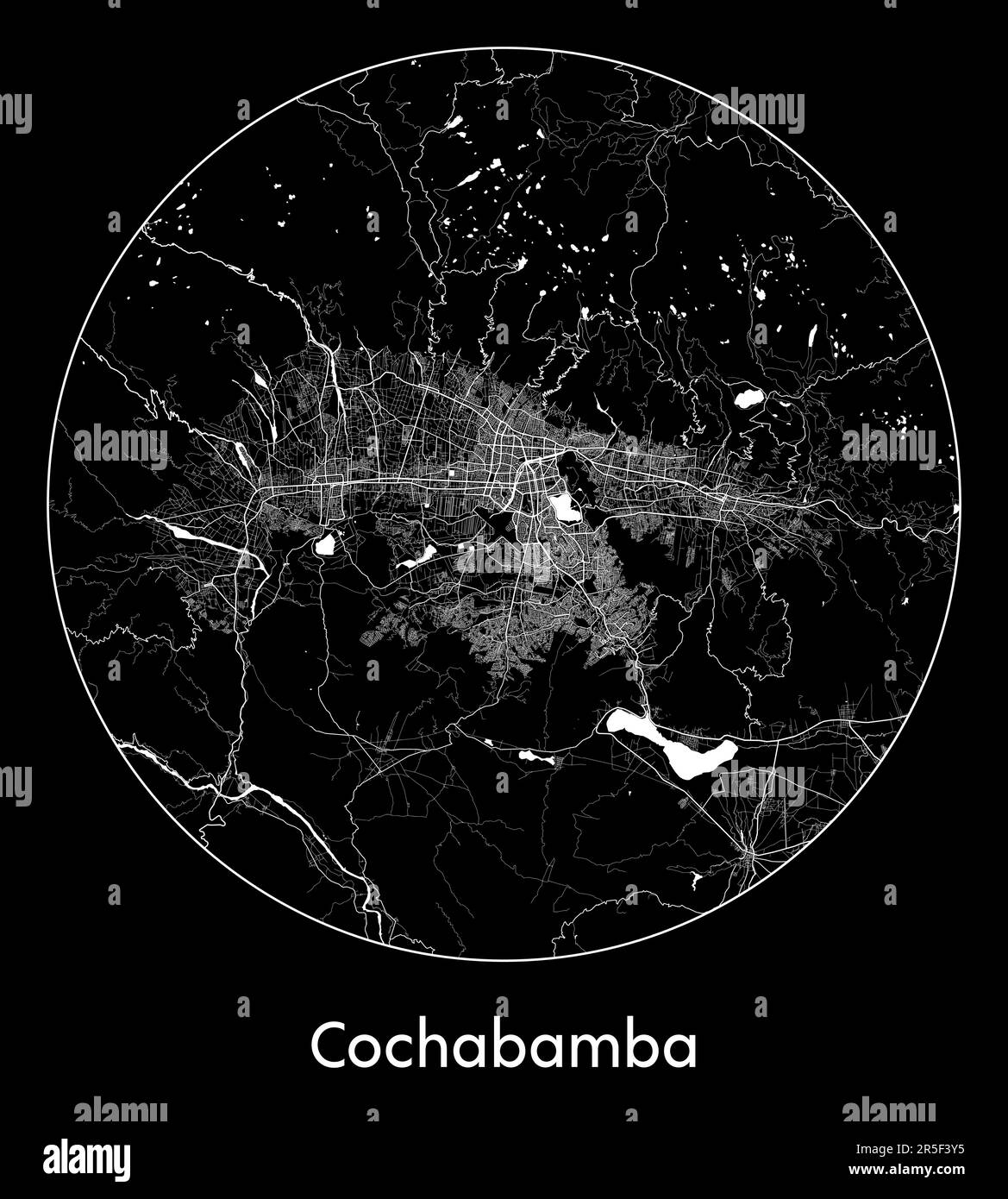 City Map Cochabamba Bolivia South America vector illustration Stock Vector