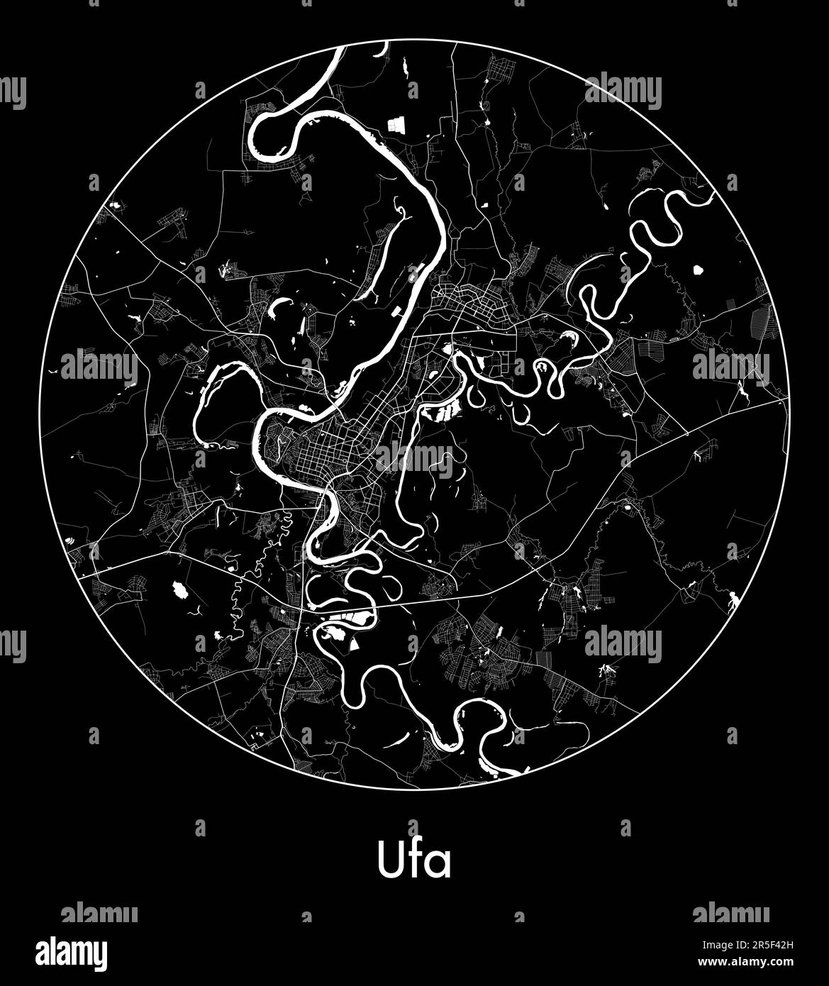 City Map Ufa Russia Europe vector illustration Stock Vector Image & Art