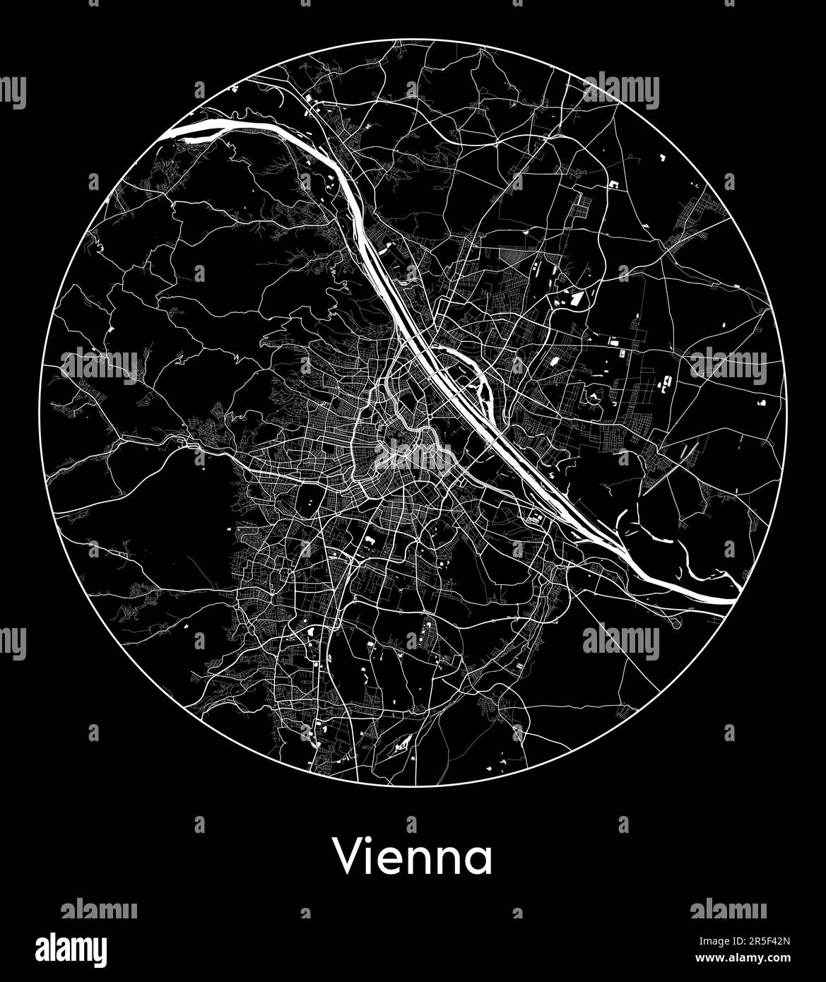 City Map Vienna Austria Europe vector illustration Stock Vector