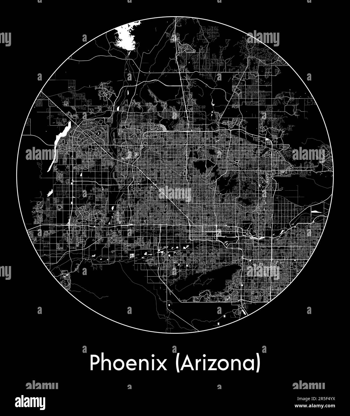 City Map Phoenix (Arizona) United States North America vector illustration Stock Vector