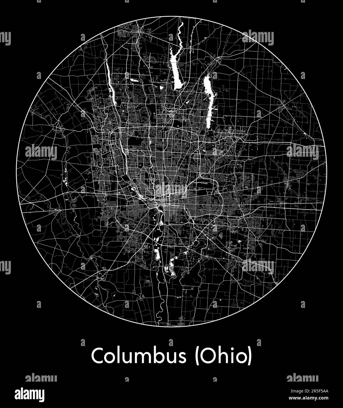 City Map Columbus (Ohio) United States North America vector