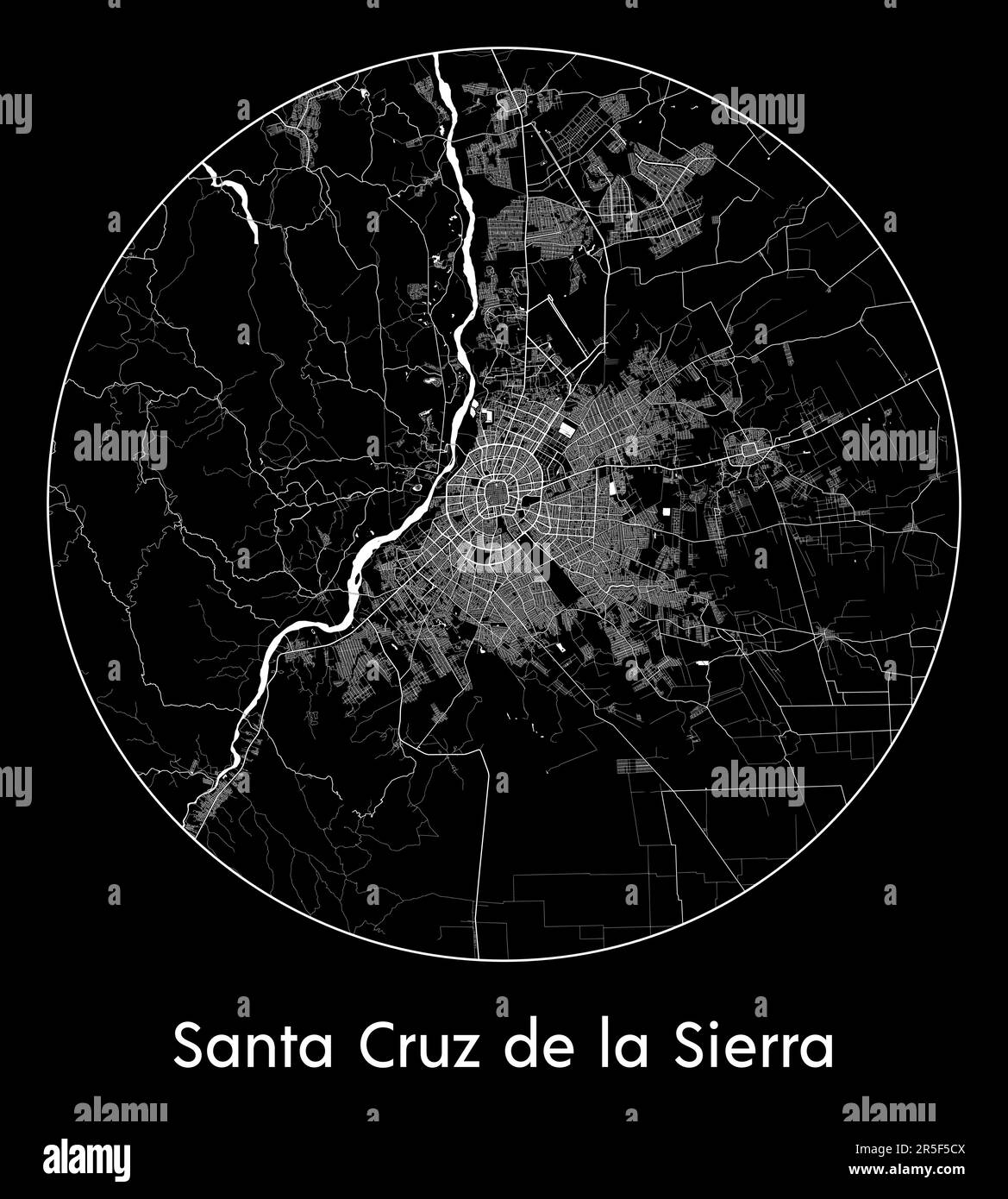 City Map Santa Cruz de la Sierra Bolivia South America vector illustration Stock Vector