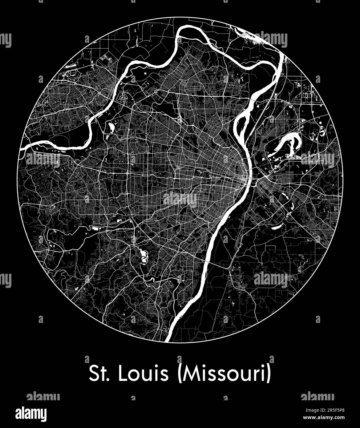 City Map St. Louis (Missouri) United States North America vector