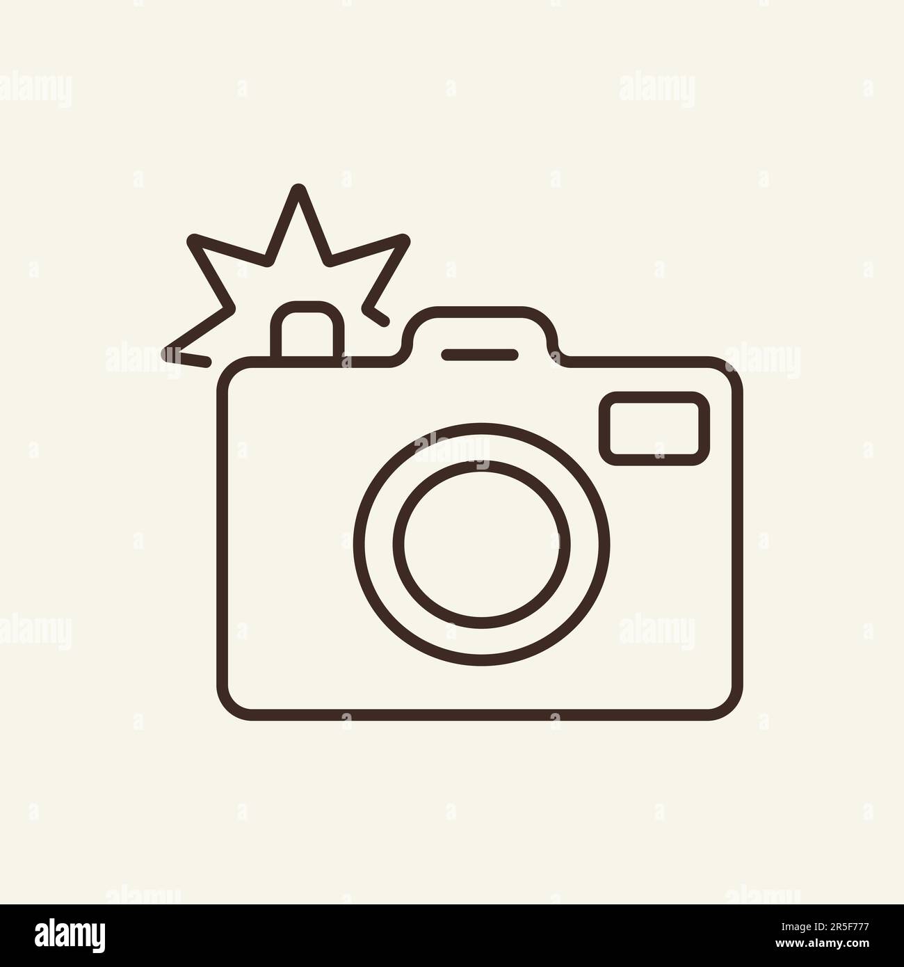 Digital camera thin line icon Stock Vector