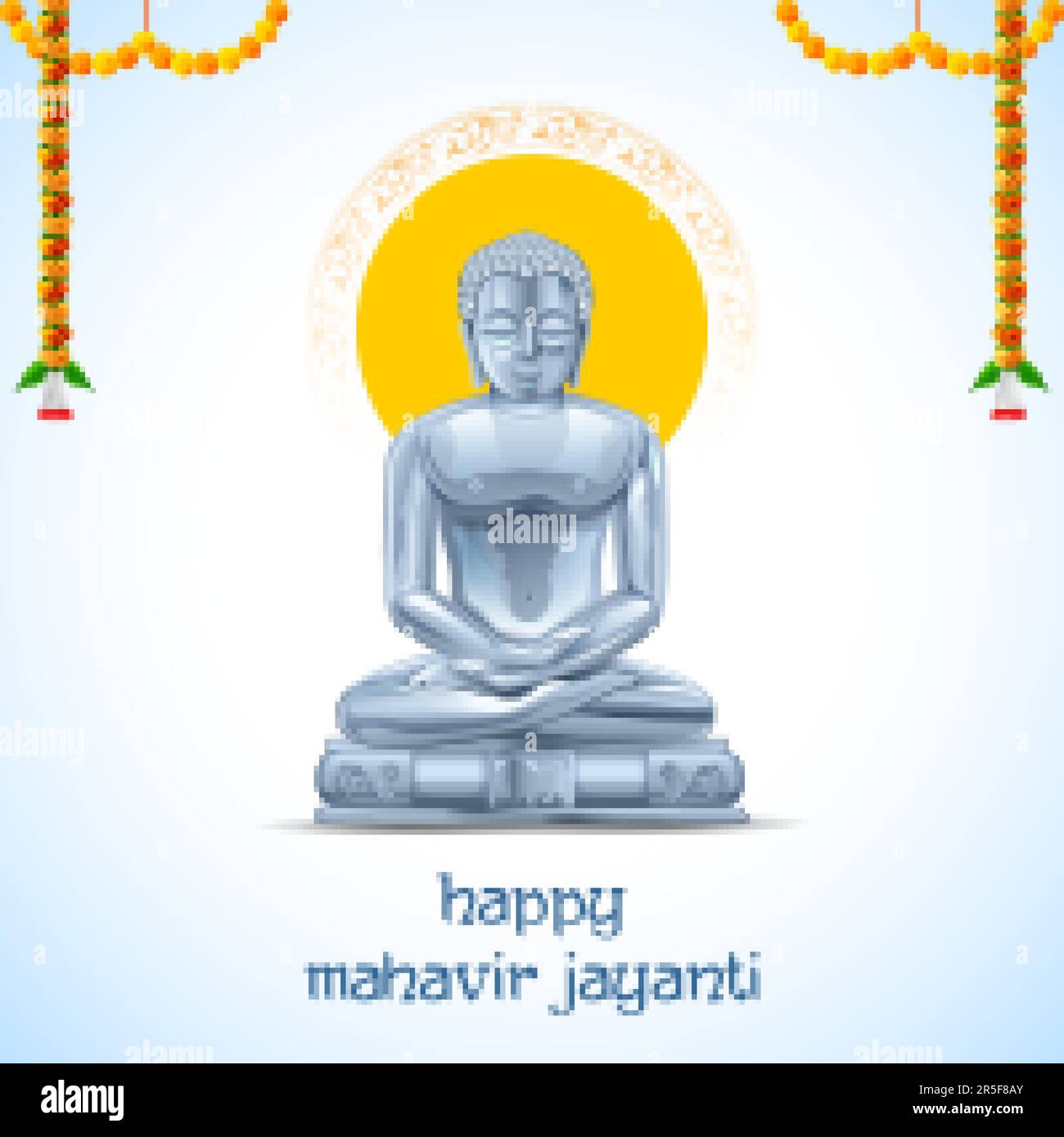 illustration of spiritual festival background of Mahavir Janma Kalyanak religious festivals in Jainism Stock Vector