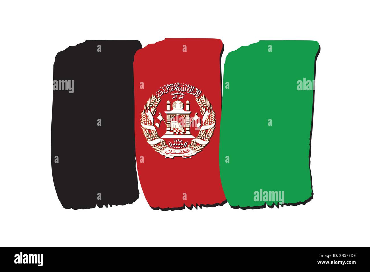Afghanistan Flag with colored hand drawn lines in Vector Format Stock Vector