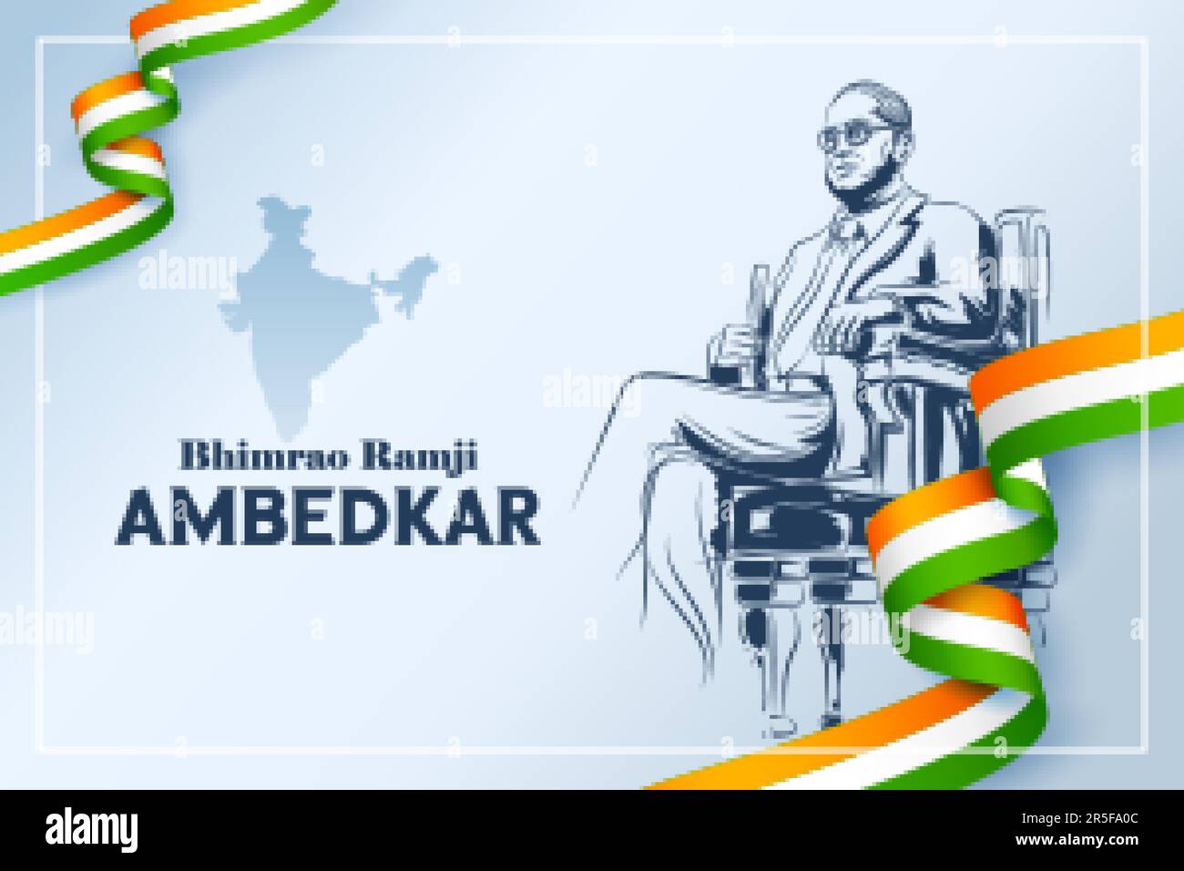 illustration of Dr Bhimrao Ramji Ambedkar with Constitution of India for Ambedkar Jayanti on 14 April Stock Vector