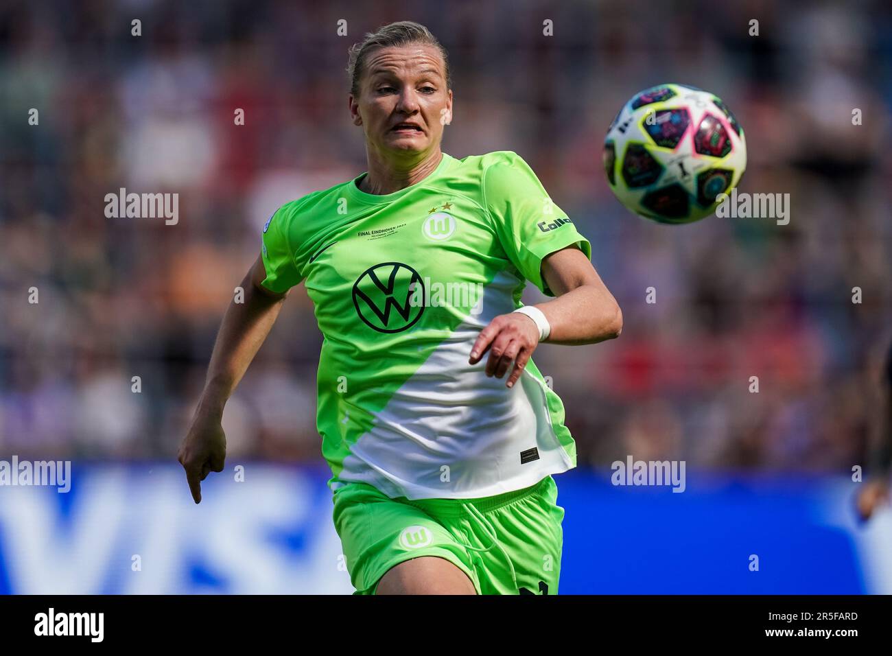 Eindhoven, Netherlands. 03rd June, 2023. EINDHOVEN, NETHERLANDS - JUNE 3: Alexandra Popp of VfL Wolfsburg focuses at the ball during the UEFA Women's Champions League Final match between FC Barcelona and VfL Wolfsburg at the PSV Stadion on June 3, 2023 in Eindhoven, Netherlands (Photo by Joris Verwijst/Orange Pictures) Credit: Orange Pics BV/Alamy Live News Stock Photo